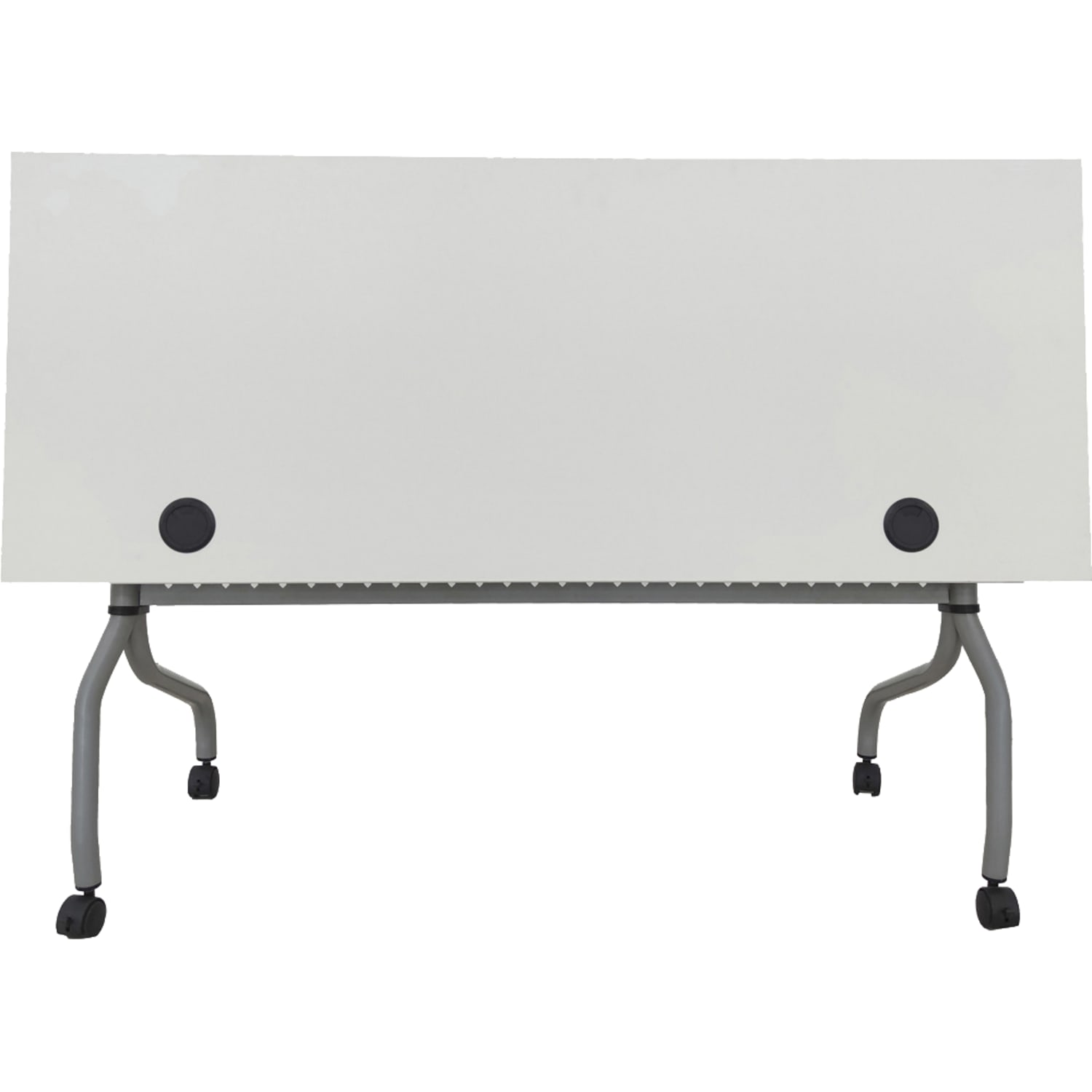 Lorell Preference Series 60inW Flip-Top Training Table, White/Silver - Image 5
