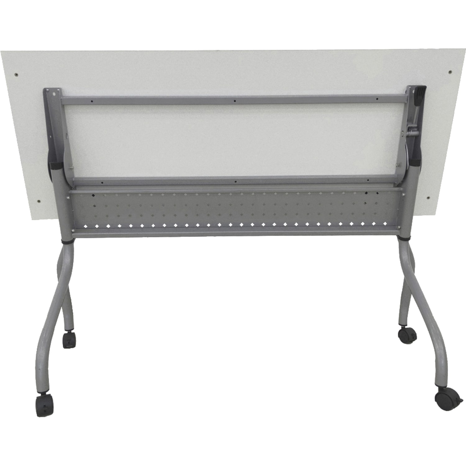 Lorell Preference Series 60inW Flip-Top Training Table, White/Silver - Image 6