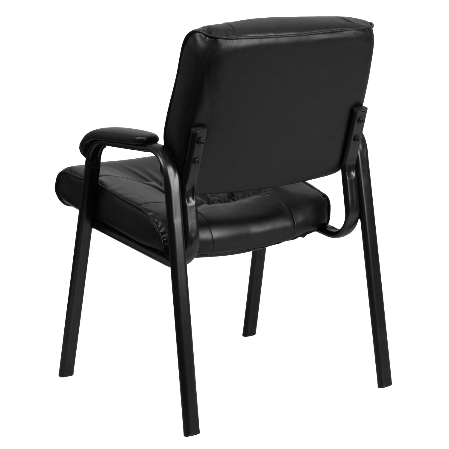 Flash Furniture LeatherSoft Executive Side Reception Chair with Powder Coated Frame, Black/Black - Image 8
