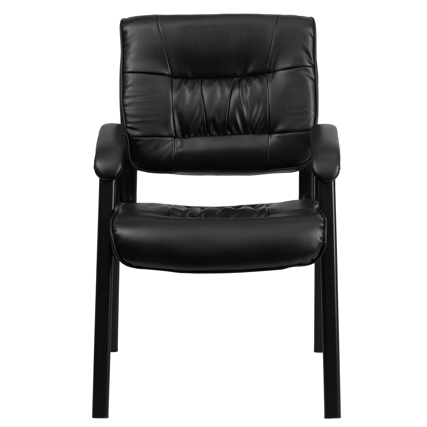 Flash Furniture LeatherSoft Executive Side Reception Chair with Powder Coated Frame, Black/Black - Image 11