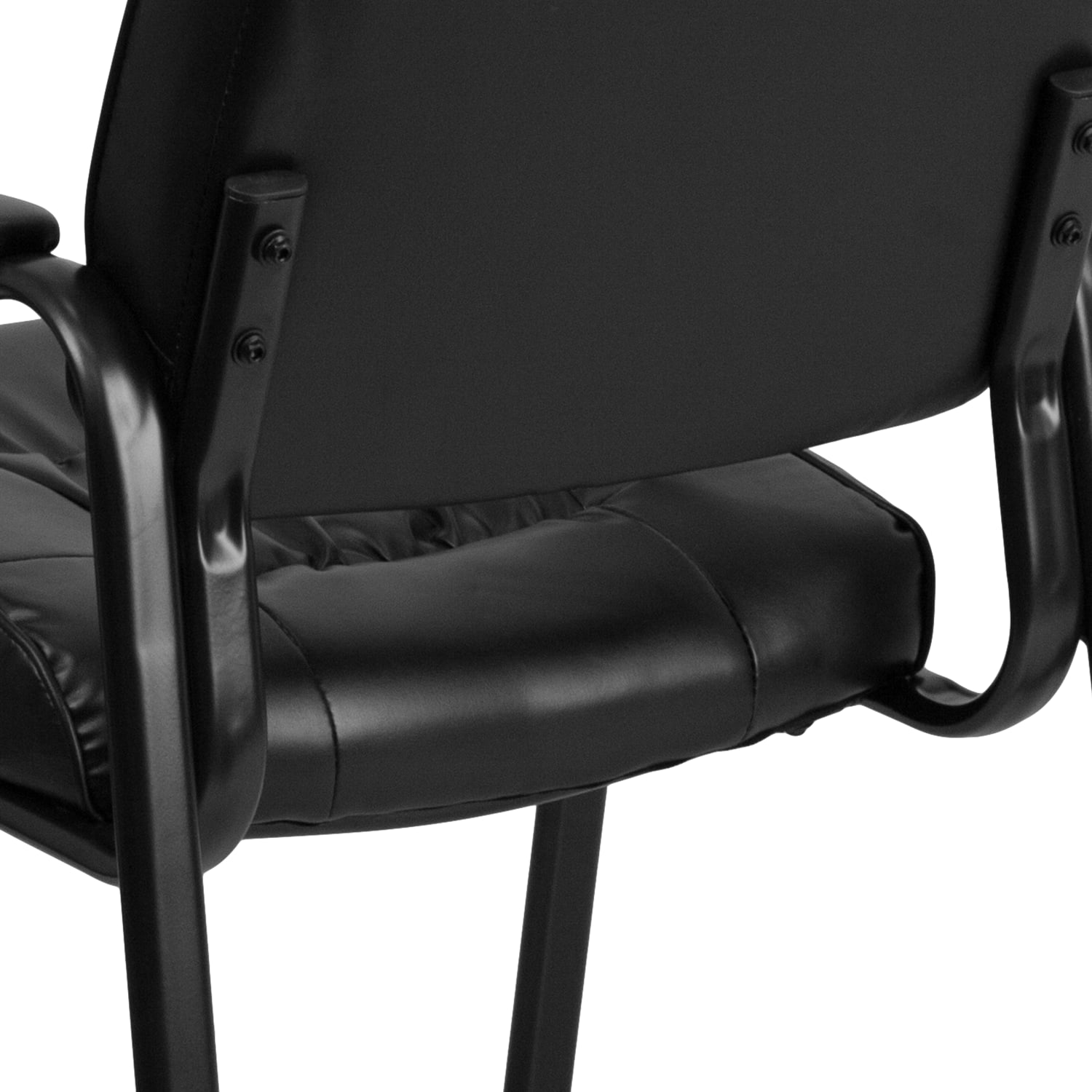 Flash Furniture LeatherSoft Executive Side Reception Chair with Powder Coated Frame, Black/Black - Image 12