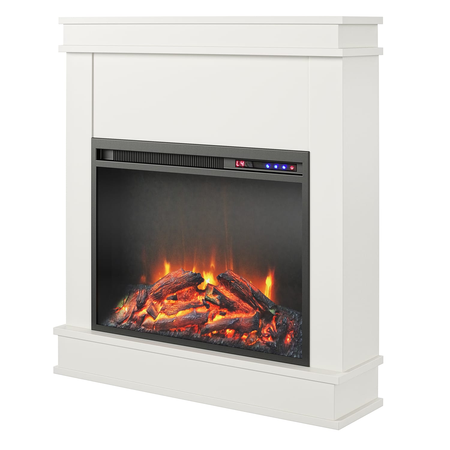 Ameriwood Home Mateo Fireplace With Mantel, 32-7/8inH x 29-3/4inW x 7-3/4inD, White - Image 5