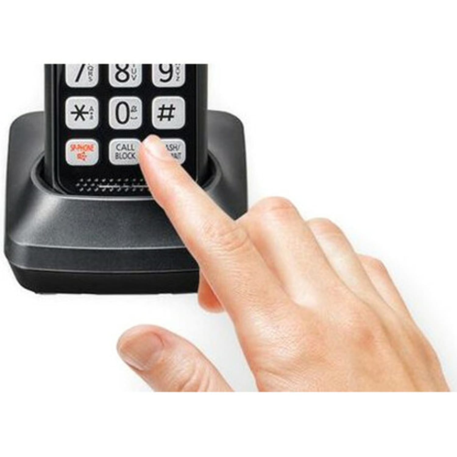 Panasonic Link2Cell DECT 6.0 Cordless Telephone With Answering Machine And Dual Keypad, 5 Handsets, KX-TGF575S - Image 6
