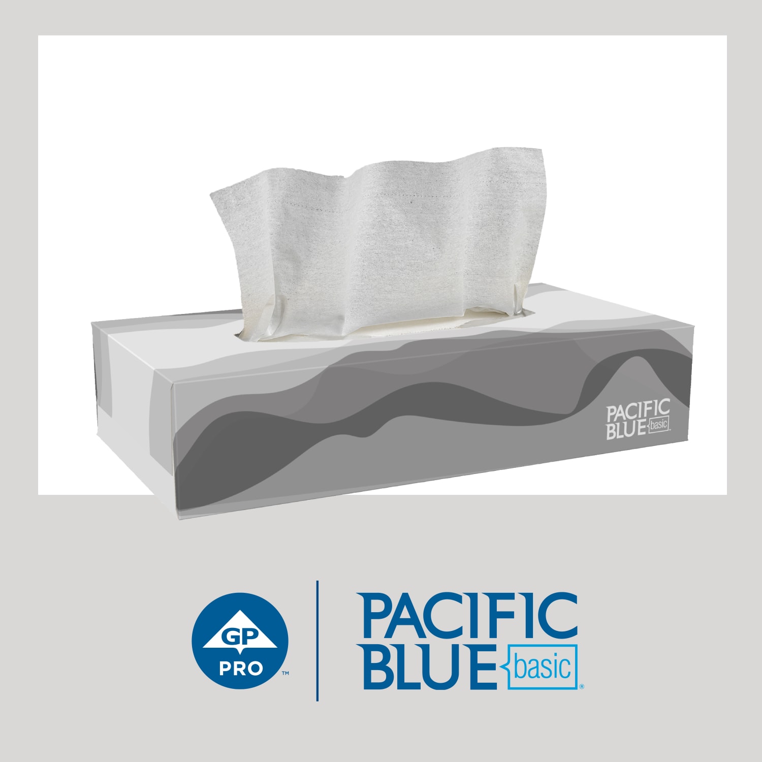 Pacific Blue Basic 2-Ply Facial Tissue, Flat Box, White, 100% Recycled Fiber, 30 Boxes Per Case, 100 Sheets Per Box - Image 4