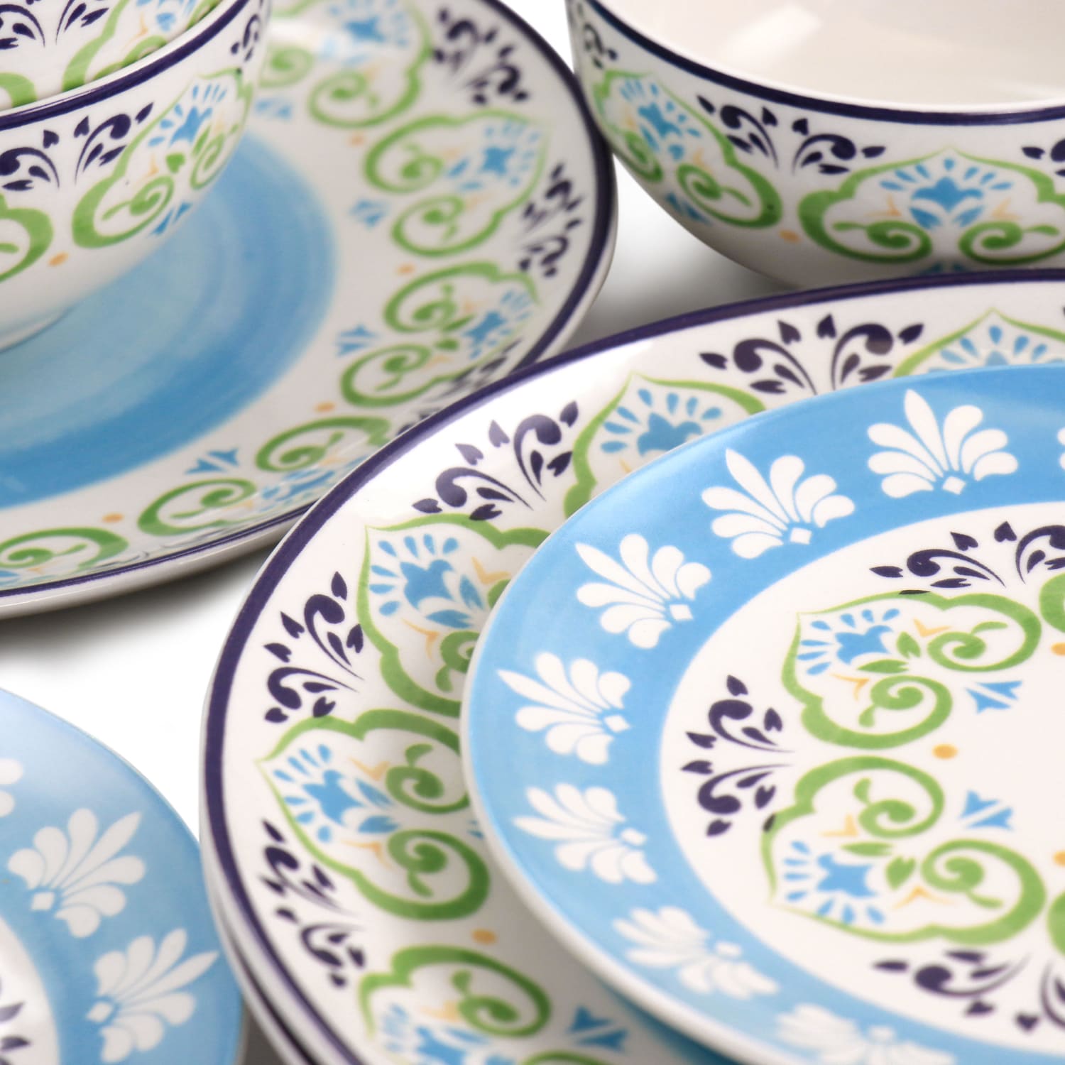 Gibson Home Atlantis 12-Piece Dinnerware Set, Multicolor - Image 5