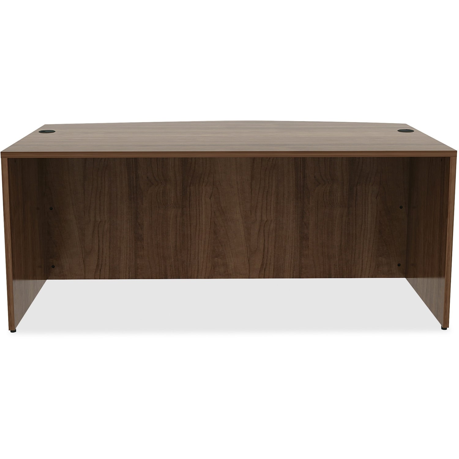 Lorell Essentials 71inW Bow-Front Shell Computer Desk, Walnut - Image 3