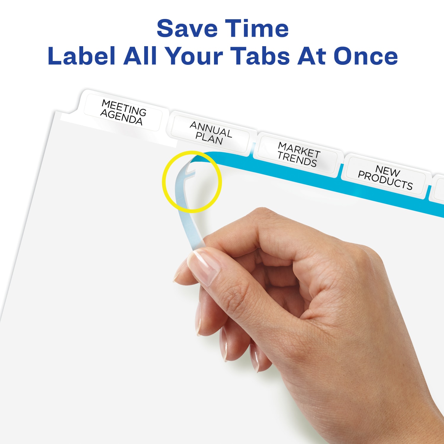 Avery Big Tab Print & Apply Clear Label Dividers with Index Maker Easy Apply Printable Label Strip, 5-Tab, White, Pack of 5 Sets - Image 5