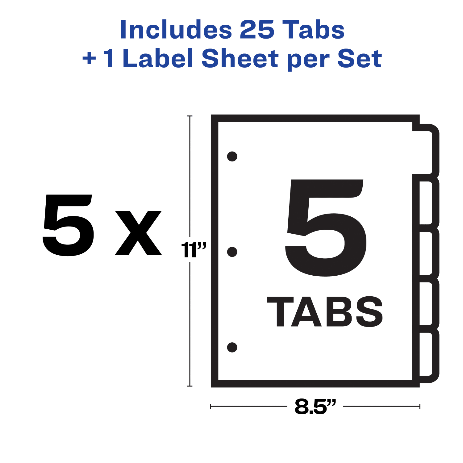 Avery Big Tab Print & Apply Clear Label Dividers with Index Maker Easy Apply Printable Label Strip, 5-Tab, White, Pack of 5 Sets - Image 6