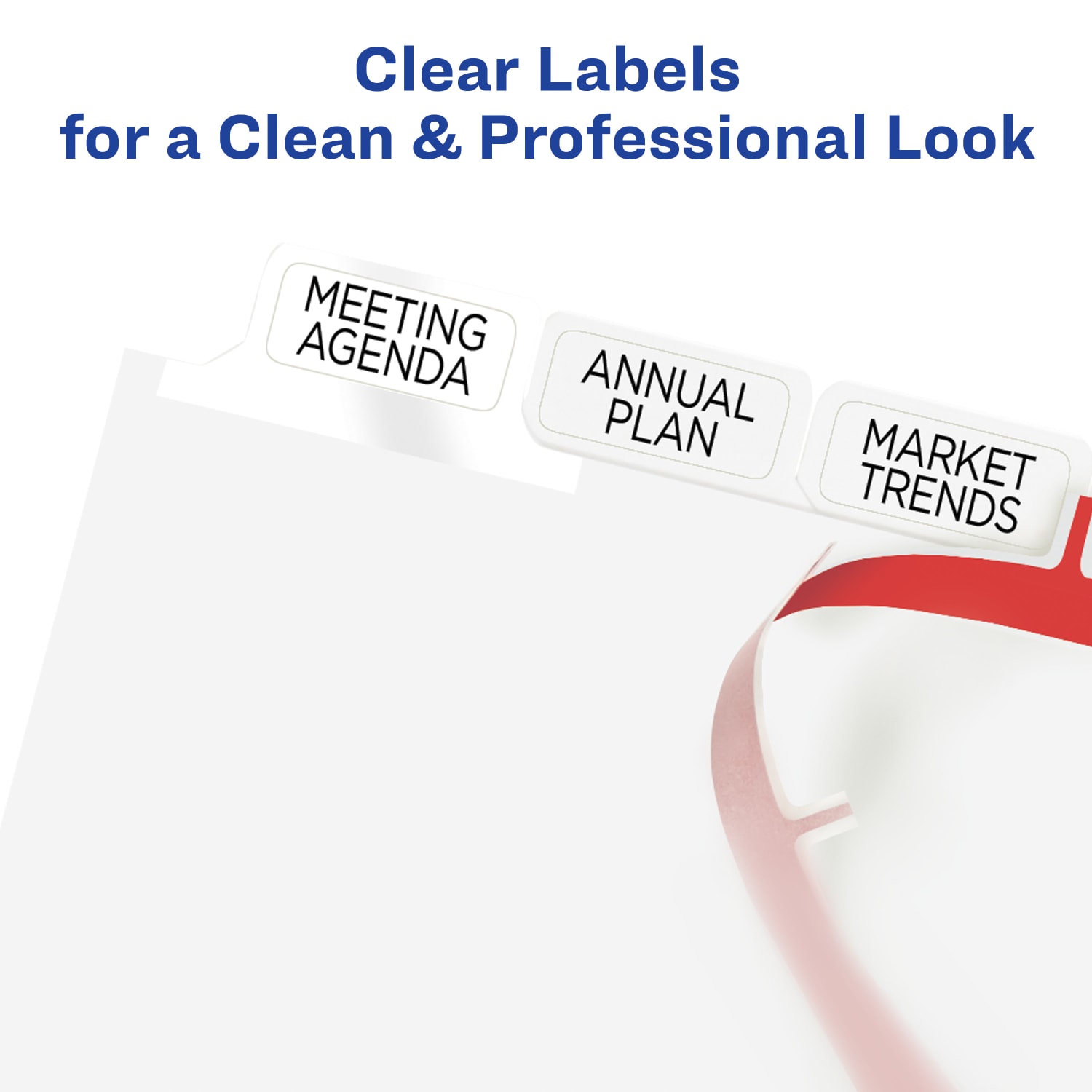 Avery Big Tab Print & Apply Clear Label Dividers with Index Maker Easy Apply Printable Label Strip, 8-Tab, White, Pack of 5 Sets - Image 5