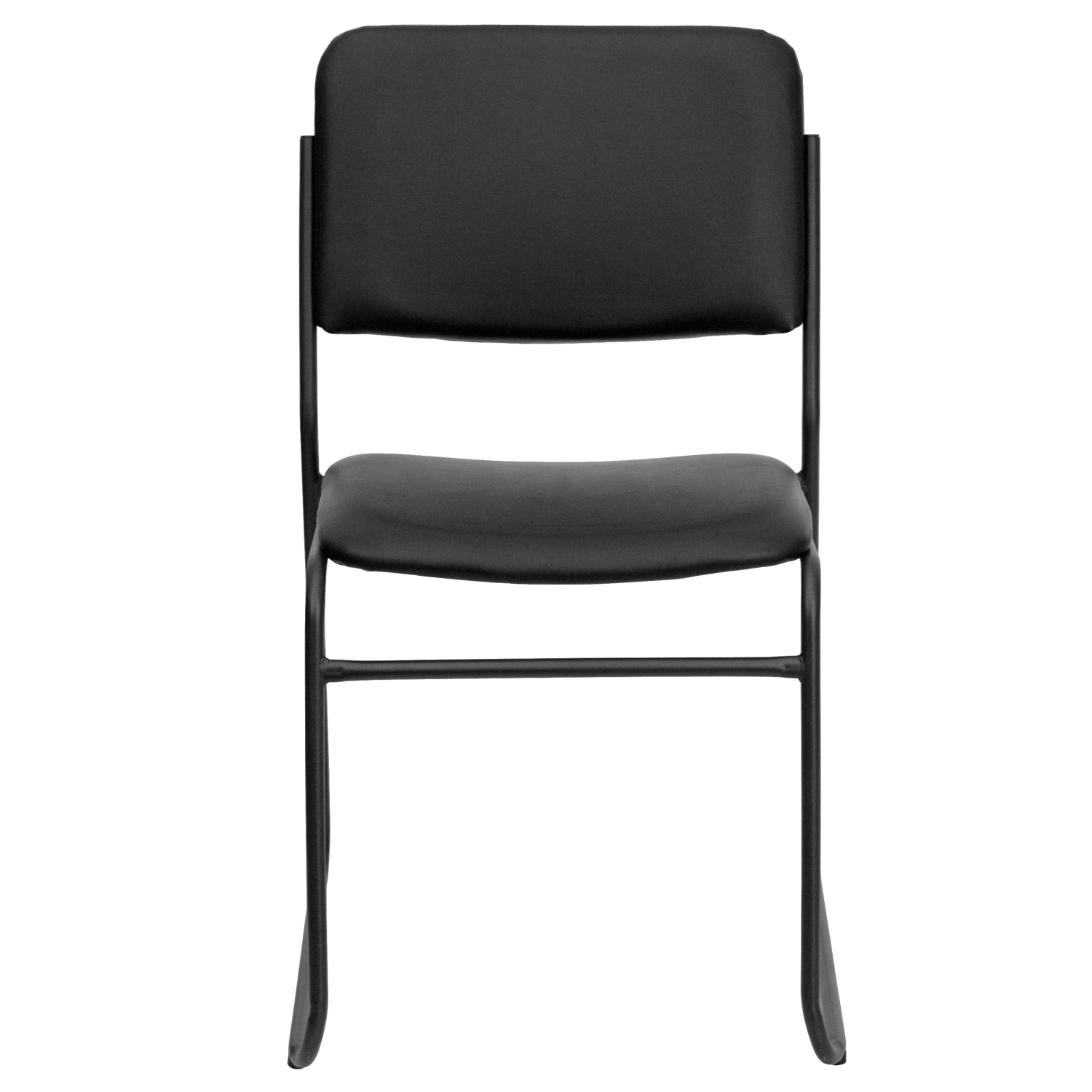 Flash Furniture HERCULES Series High Density Stacking Chair With Sled Base Vinyl Upholstery Black PopularChairscom