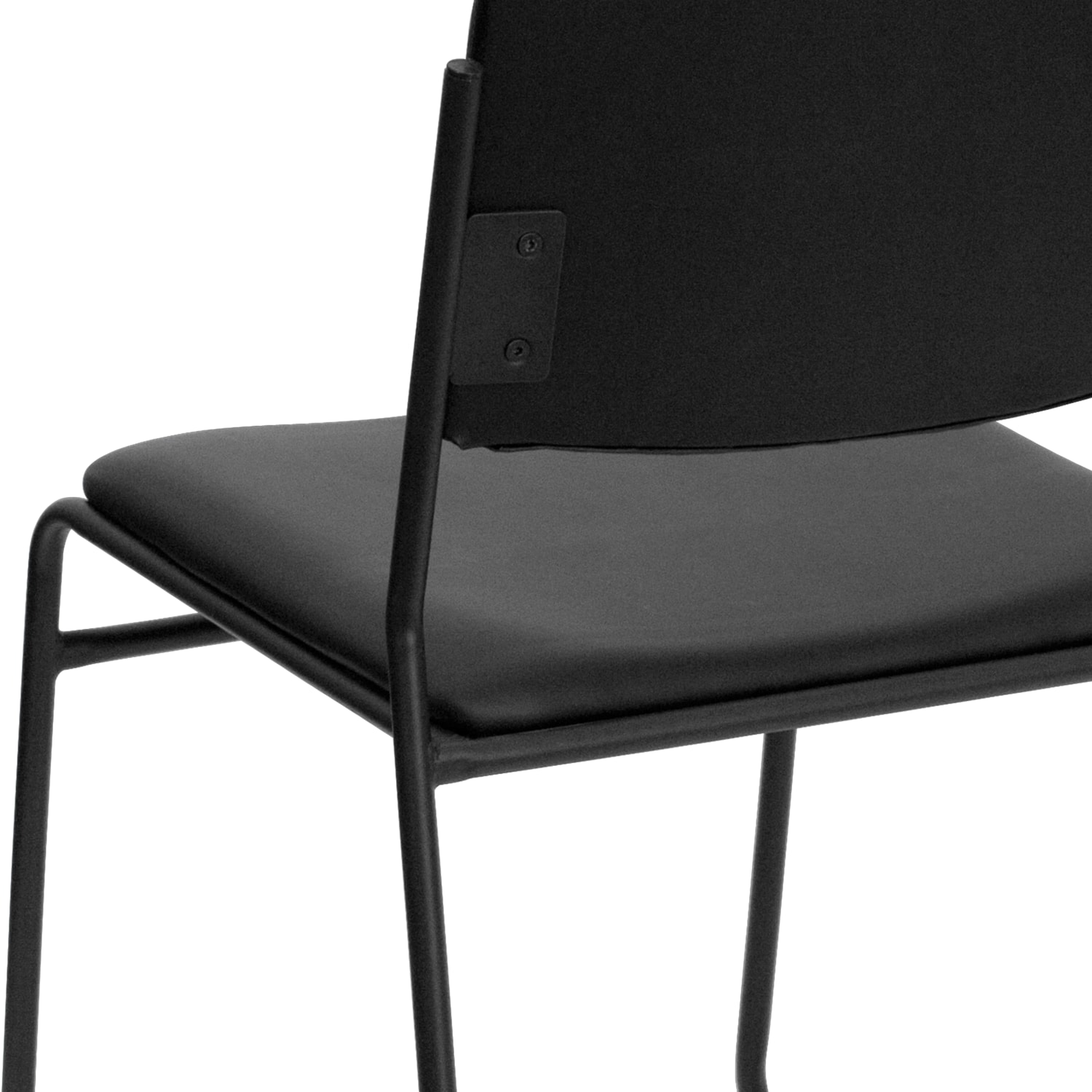 Flash Furniture HERCULES Series High Density Stacking Chair With Sled Base Vinyl Upholstery Black PopularChairscom