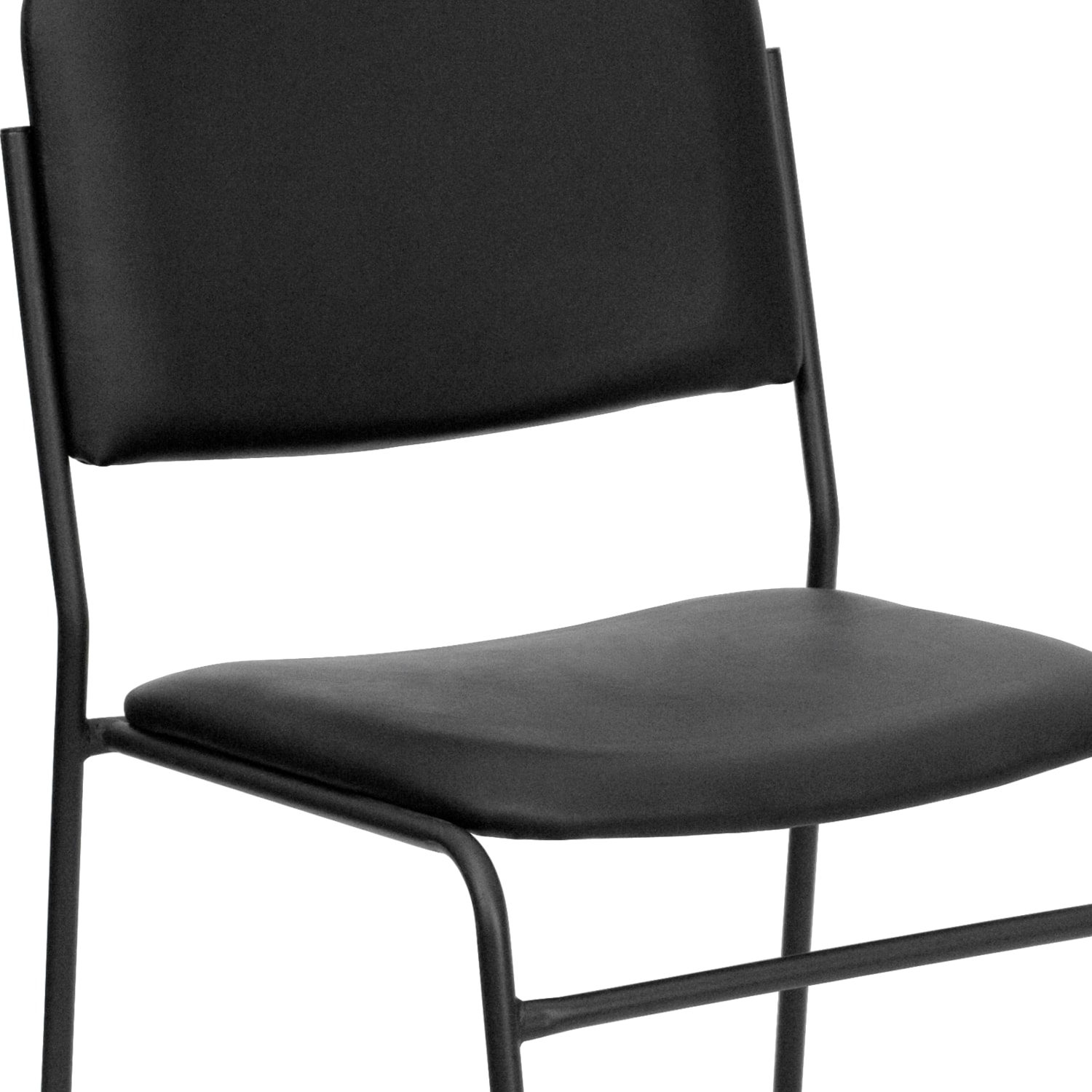 Flash Furniture HERCULES Series High Density Stacking Chair With Sled Base Vinyl Upholstery Black PopularChairscom