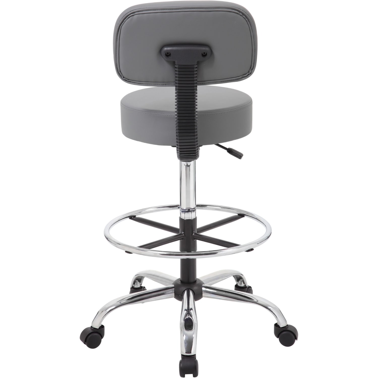 Boss Office Products Medical Drafting Stool With Backrest Caressoft Vinyl Gray PopularChairscom Boss Office Products Medical Drafting Stool With Backrest Caressoft Vinyl Gray PopularChairscom