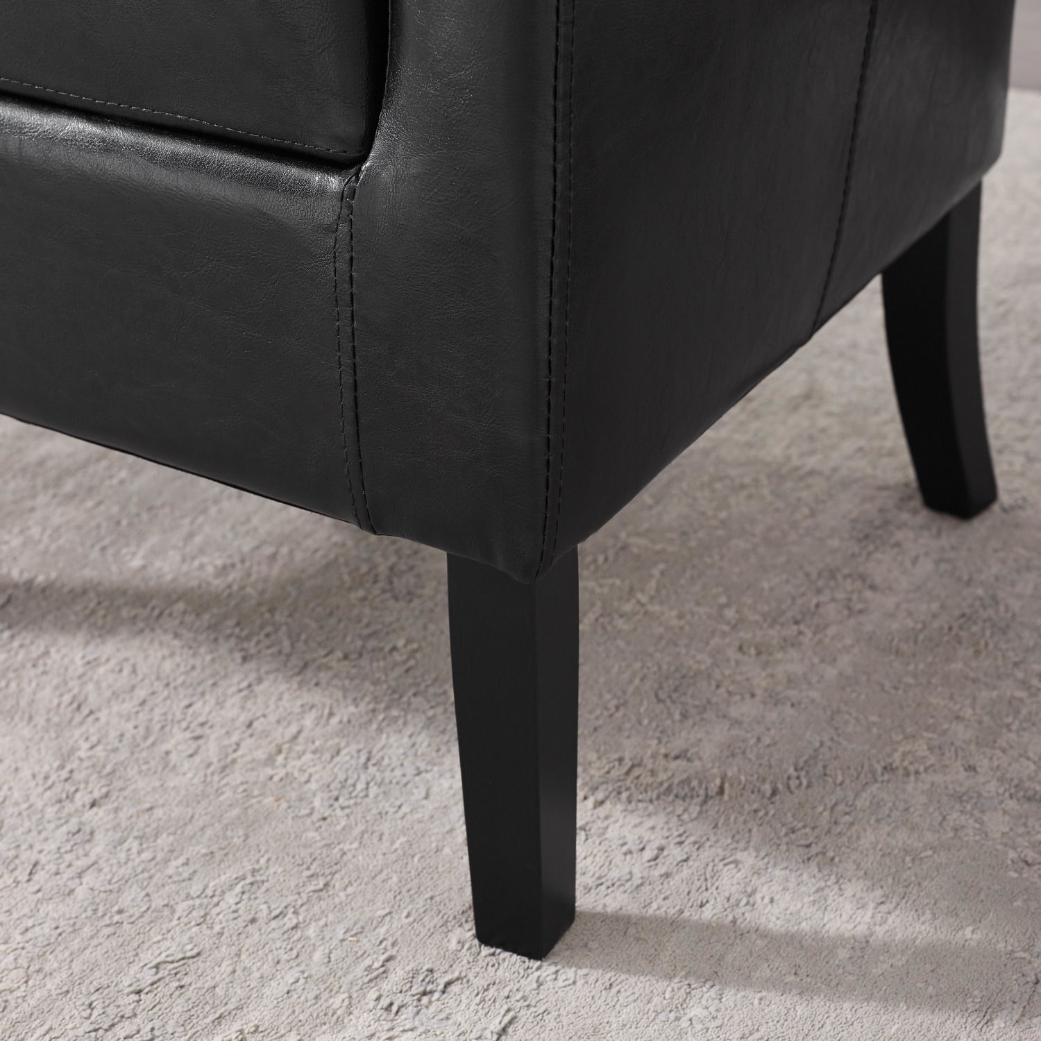 Linon Cullman Faux Leather Club Chair, Black - Image 4
