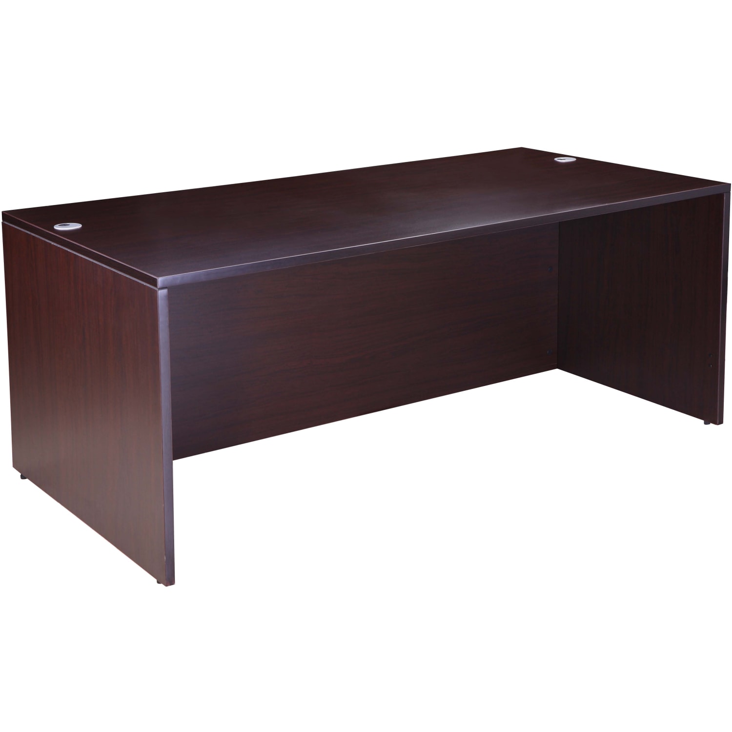 Boss Office Products Holland Series Executive U-Shape Desk With File Storage, Pedestal And Hutch, Mocha - Image 3