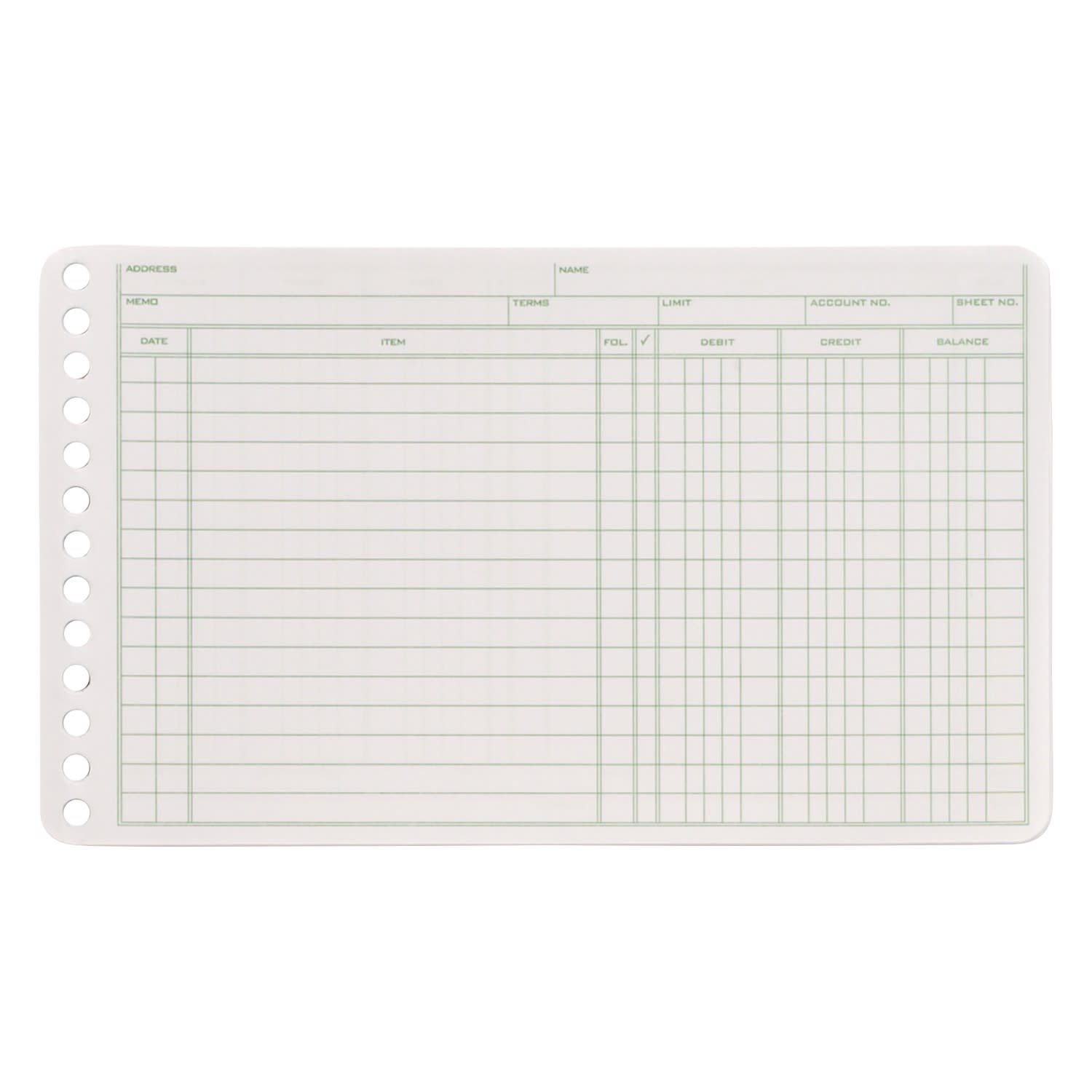 Adams Ledger Sheets, 5in x 8in, Green/White - Image 3