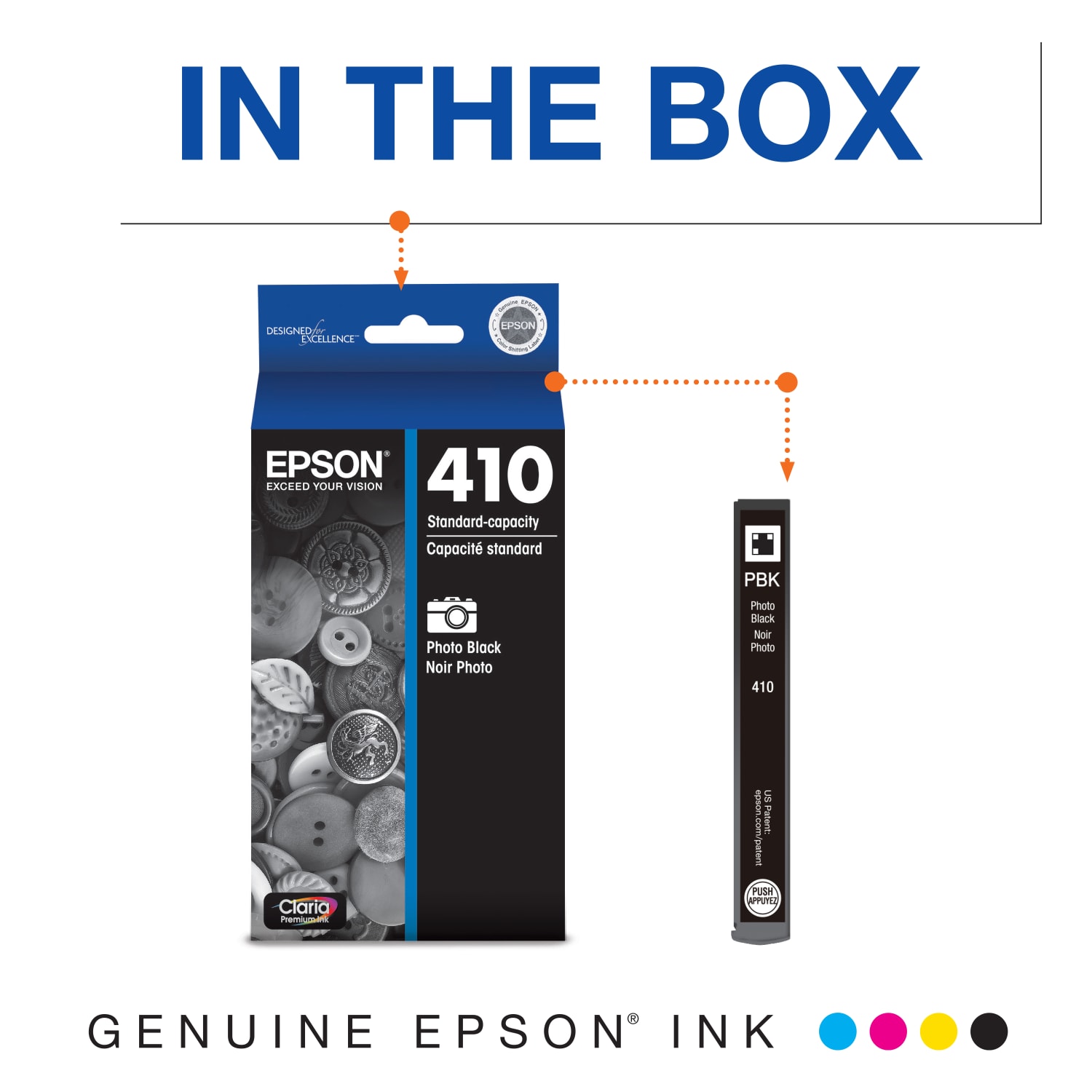 Epson 410 Claria Premium Photo Black Ink Cartridge, T410120-S - Image 3