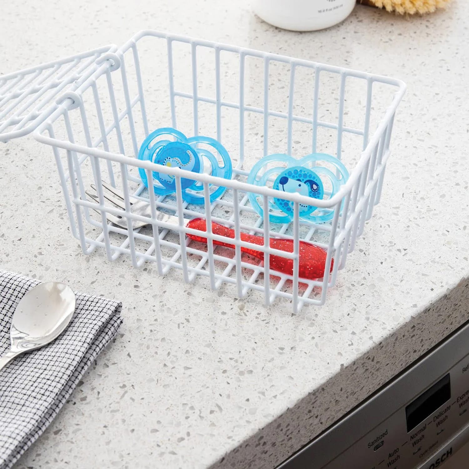 Better Houseware Dishwasher Basket, 3-1/4inH x 6-7/16inW x 5inD, White - Image 4