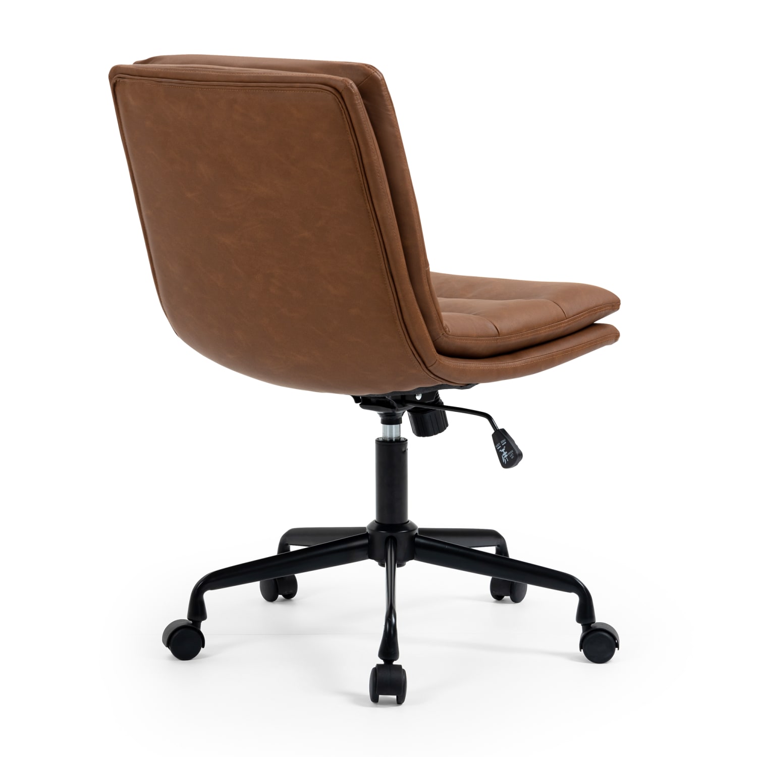 Glamour Home Ayuka Ergonomic Faux Leather Mid Back Adjustable Height Swivel Task Chair BrownBlack PopularChairscom