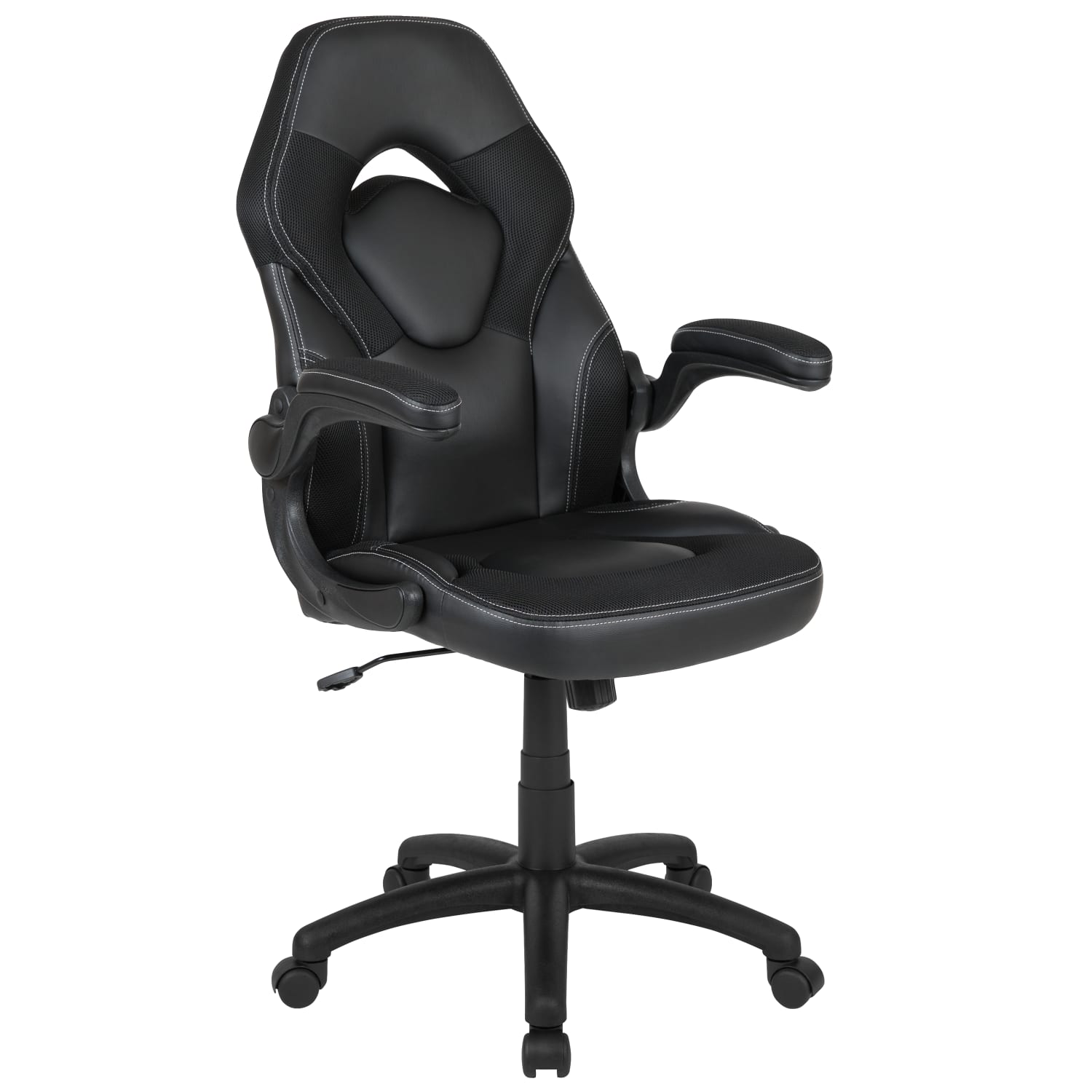 Flash Furniture X10 Ergonomic LeatherSoft Faux Leather High Back Racing Gaming Chair With Flip Up Arms Black PopularChairscom