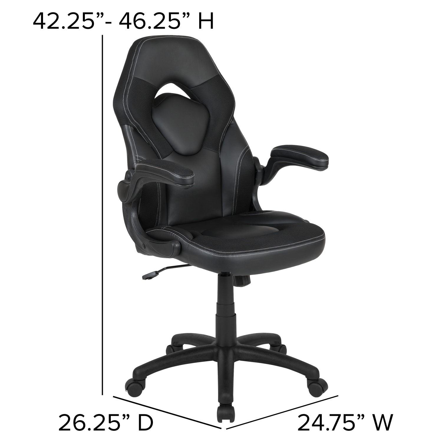 Flash Furniture X10 Ergonomic LeatherSoft Faux Leather High Back Racing Gaming Chair With Flip Up Arms Black PopularChairscom