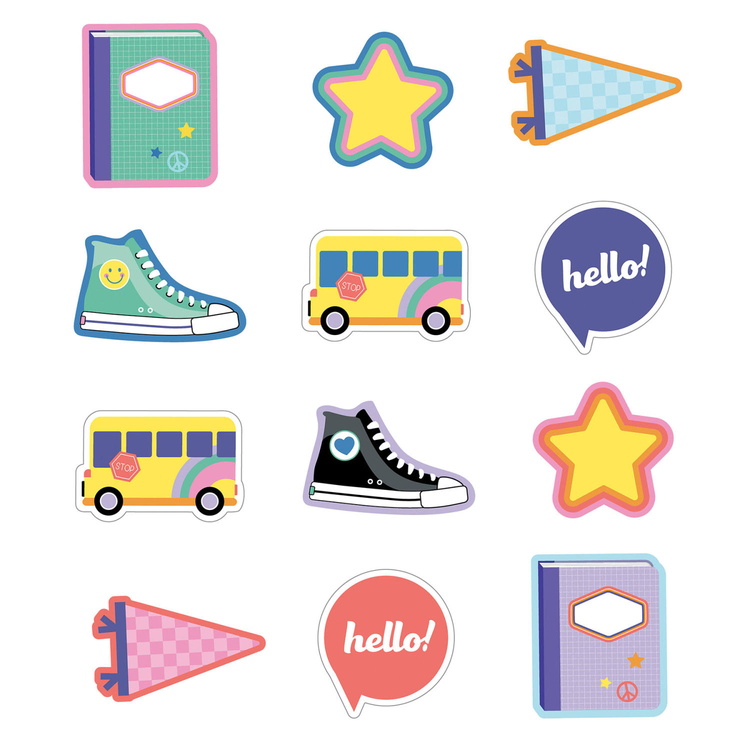 Carson Dellosa Education Cut-Outs, We Stick Together Hello School, 36 Cut-Outs Per Pack, Bundle Of 3 Packs - Image 3