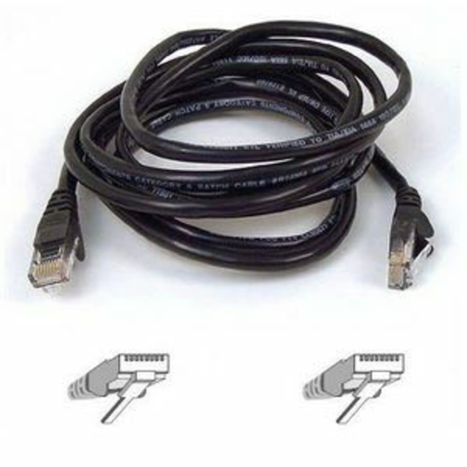 Belkin Cat5e Patch Cable - RJ-45 Male Network - RJ-45 Male Network - 5ft - Black, A3L79105BLK
