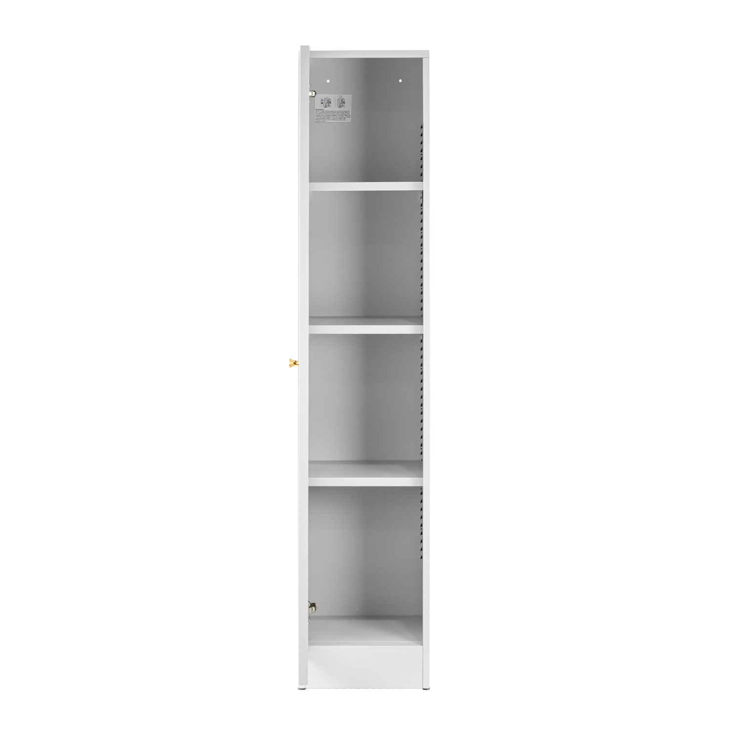 Glamour Home Avila 12inW 4-Shelf Metal Cabinet With Door, White - Image 5