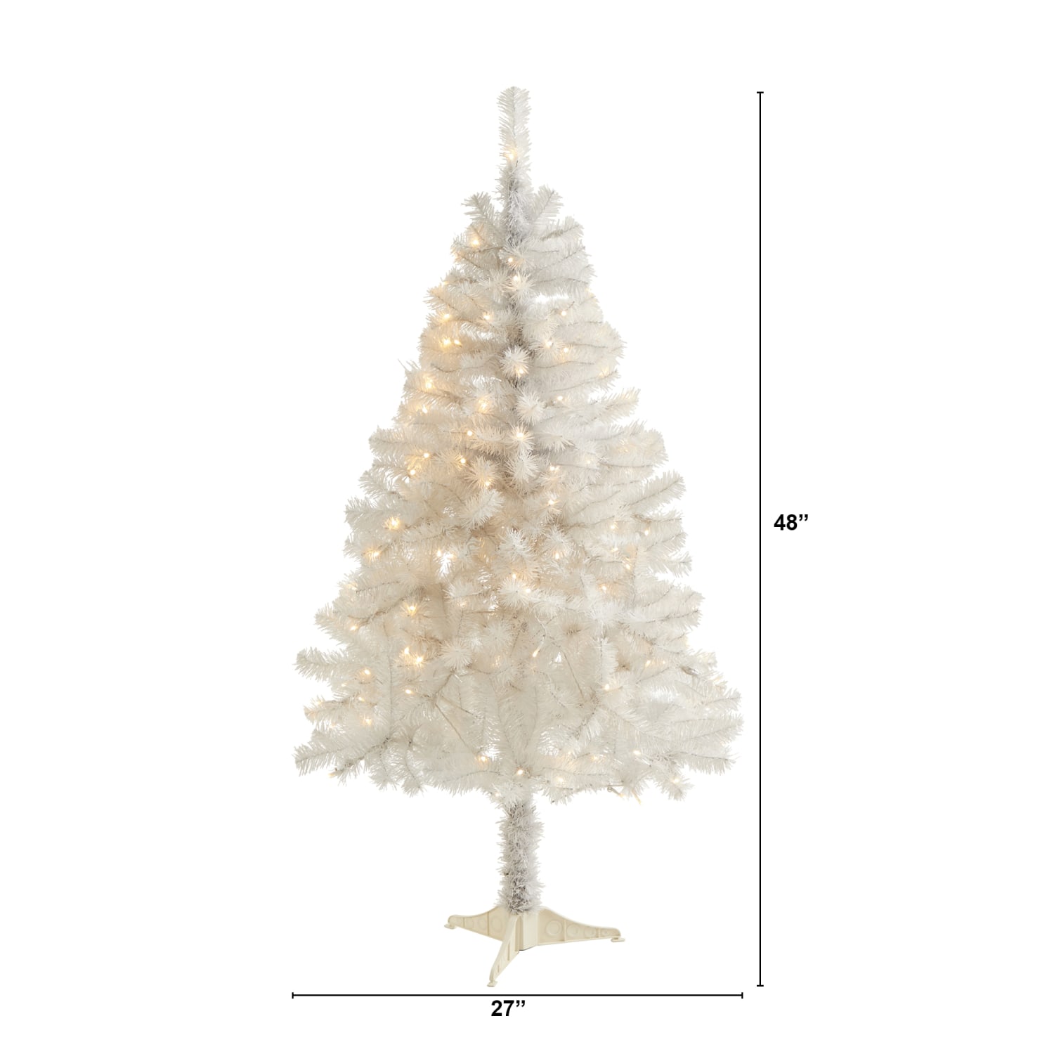 Nearly Natural Artificial Christmas Tree, 4', White - Image 3