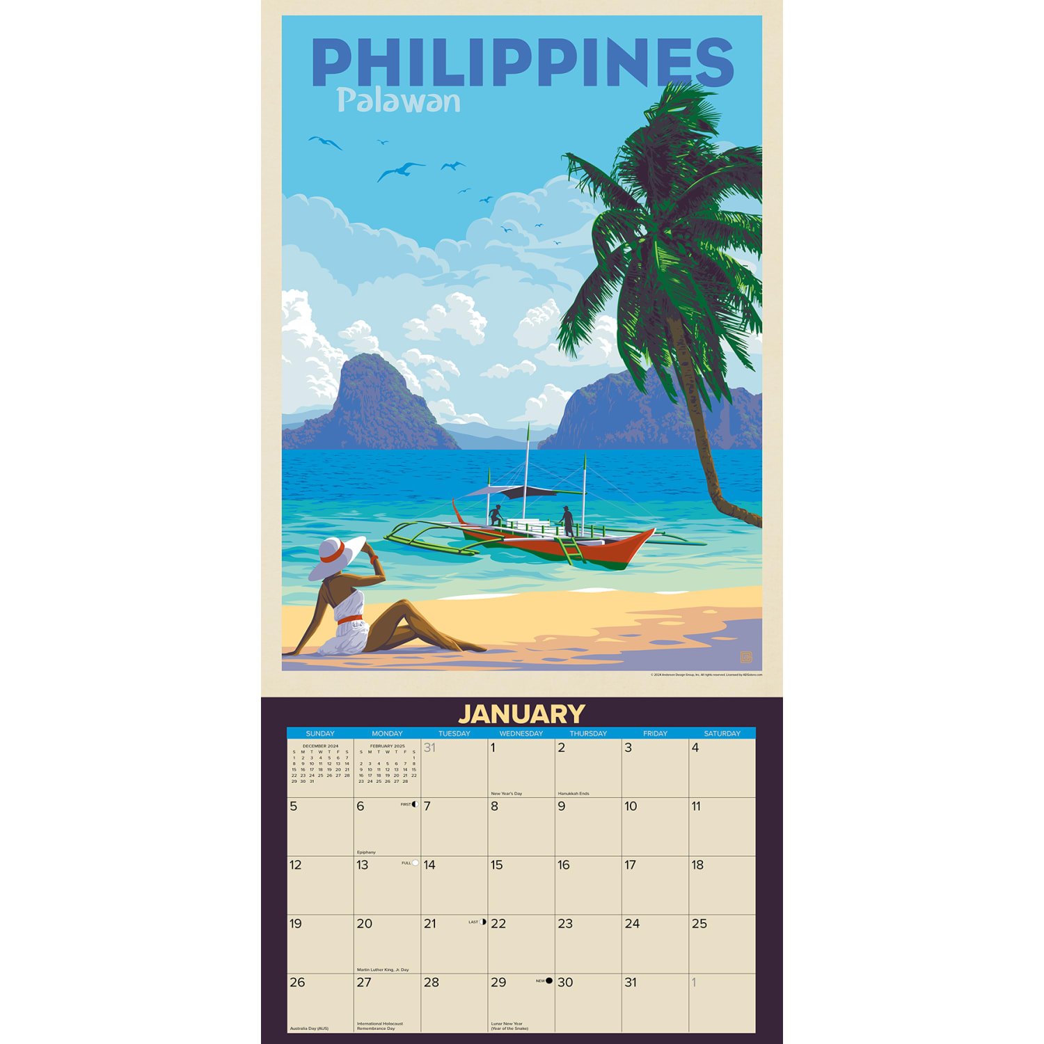 2025 Willow Creek Press Wall Calendar, 12in x 12in, World Travel, January 2025 To December 2025, 45510 - Image 3