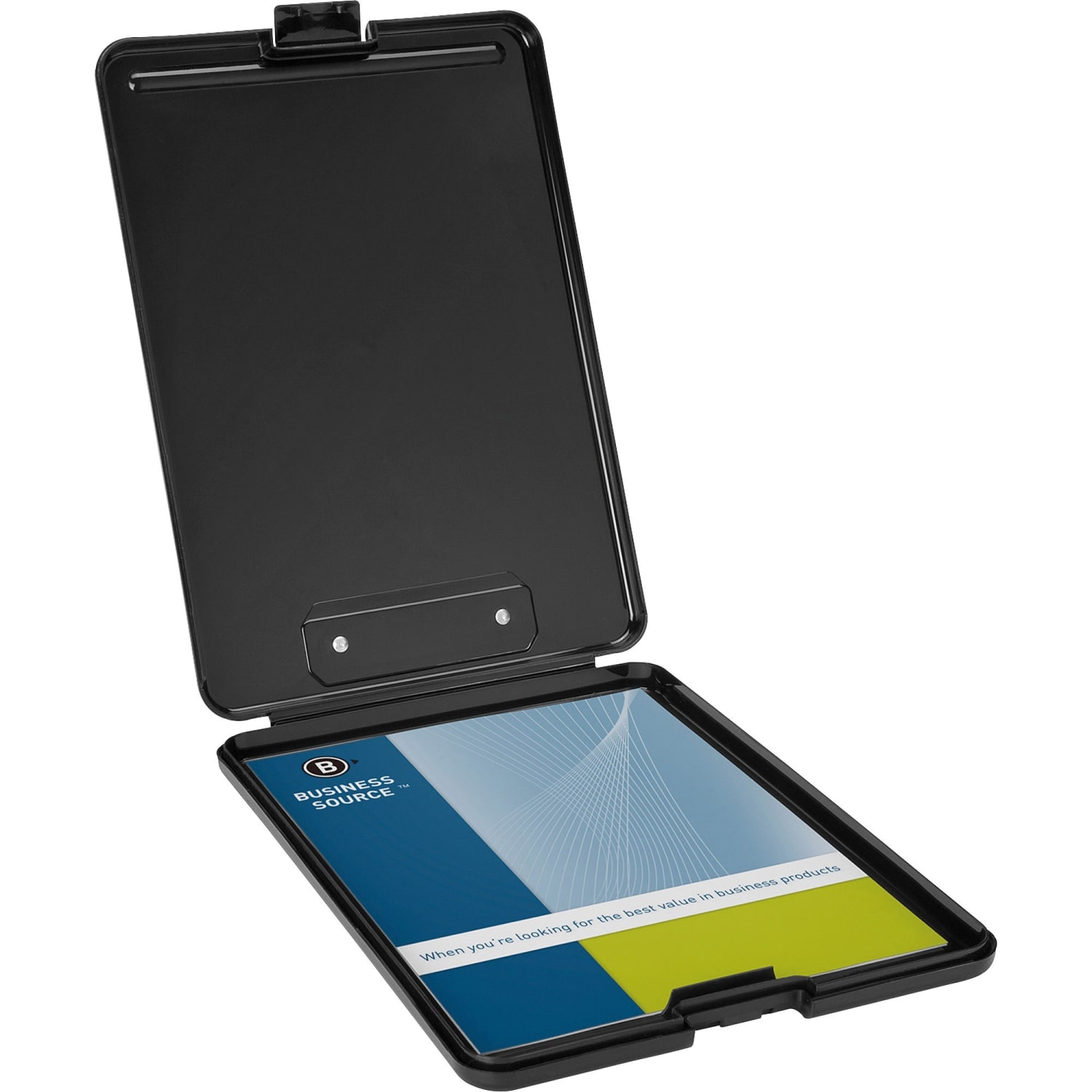 Business Source Plastic Storage Clipboard - Black - 12 / Carton - Image 6