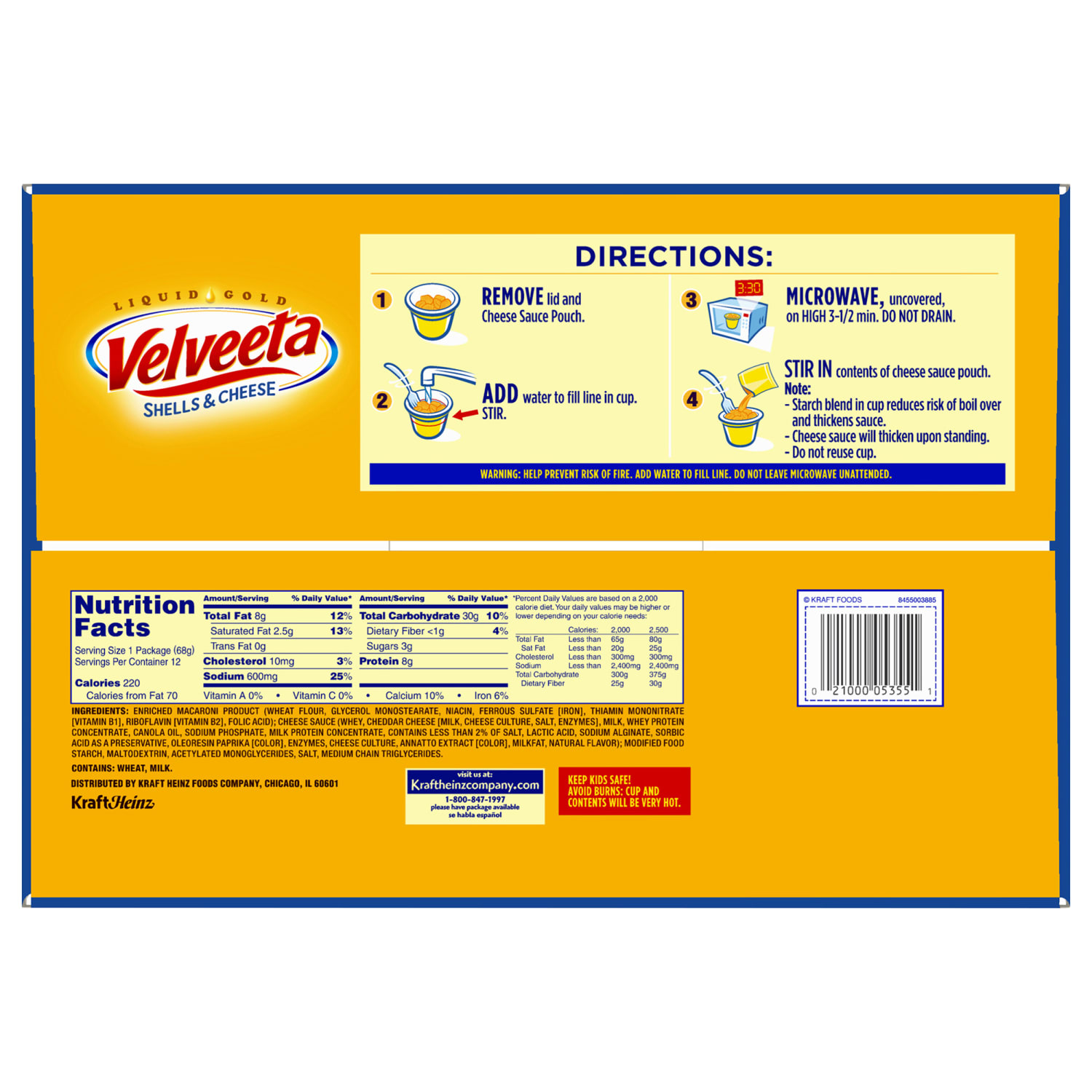 Velveeta Shells & Cheese Original Microwaveable Single-Serve Cups, 2.39 Oz, Box Of 12 Cups - Image 5