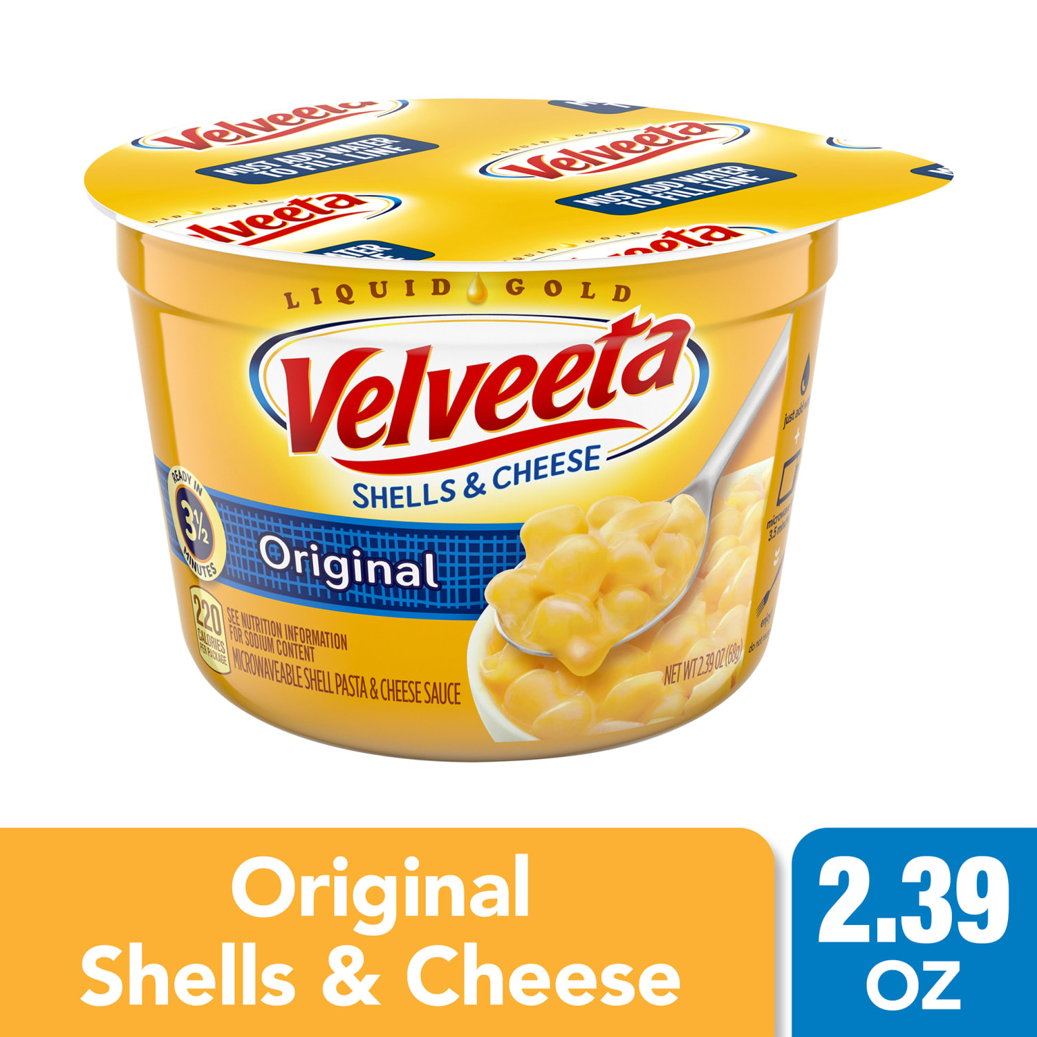 Velveeta Shells & Cheese Original Microwaveable Single-Serve Cups, 2.39 Oz, Box Of 12 Cups - Image 6