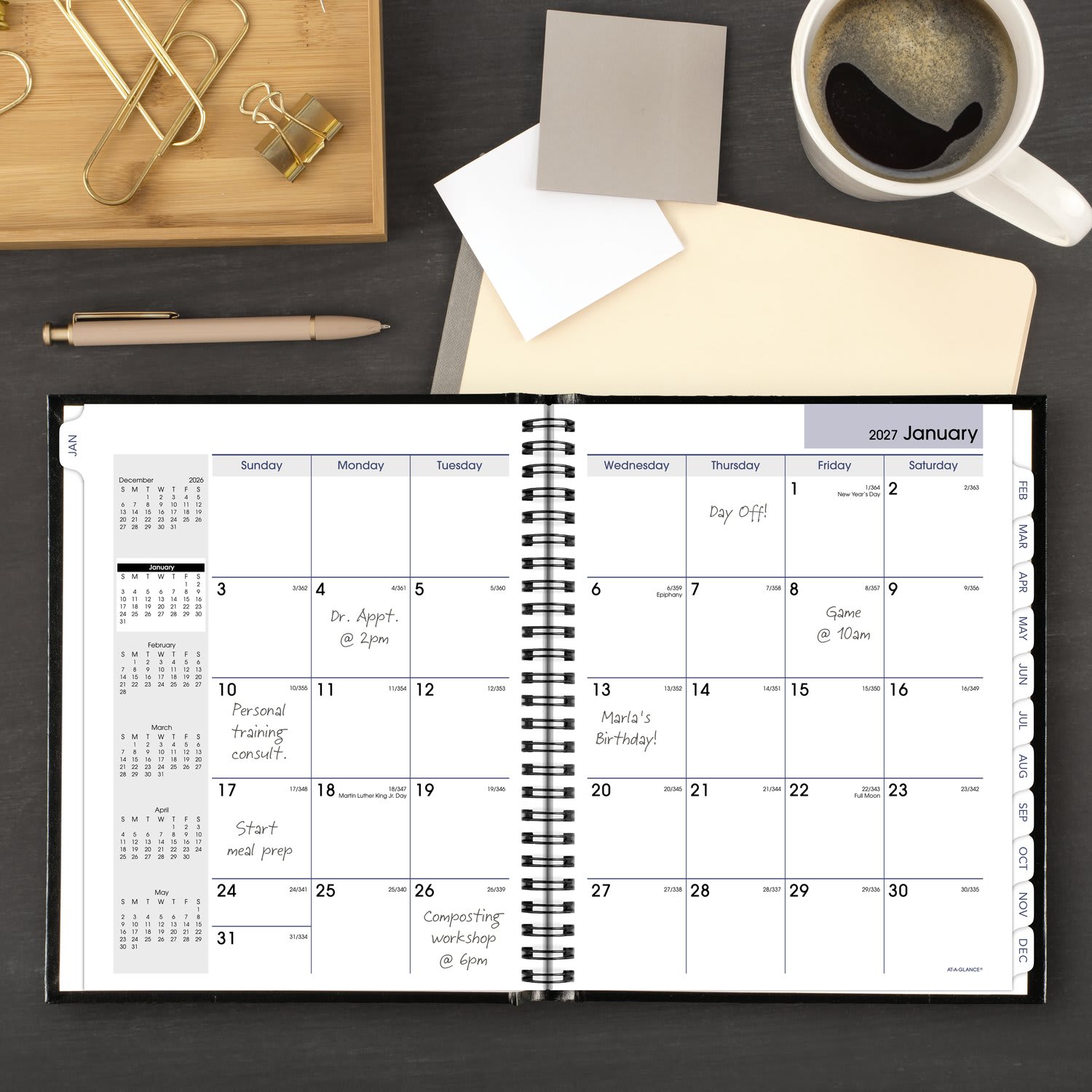 AT-A-GLANCE DayMinder 2027 Monthly Planner, Hardcover, Black, Medium, 7in x 8 1/2in - Image 3
