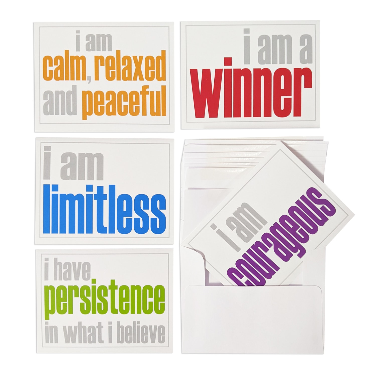 Inspired Minds Note Cards With Envelope, Positive Words Set, 5-1/2in x 4-1/4in, 2 Each Of 15 Titles, Set Of 30 - Image 4