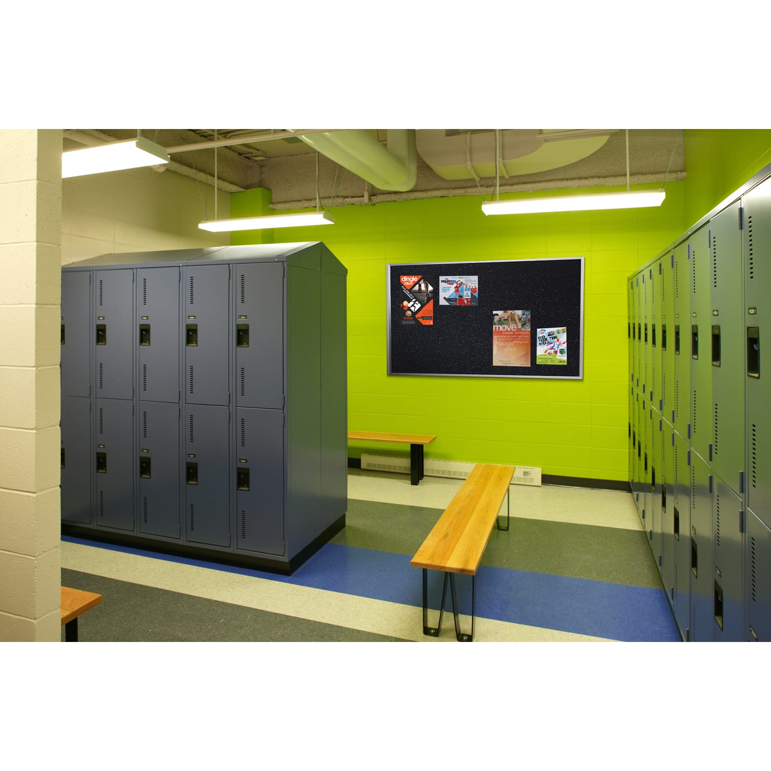 Ghent Rubber Bulletin Board, 48 1/2in x 72 1/2in, 90% Recycled, Black Satin Aluminum Frame - Image 3