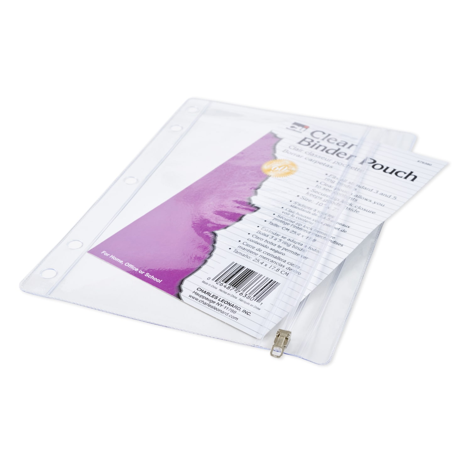 Charles Leonard Vinyl Pencil Pouches With Zip-Lock Closures, 10in x 7in, Clear, Pack Of 24 Pouches - Image 3