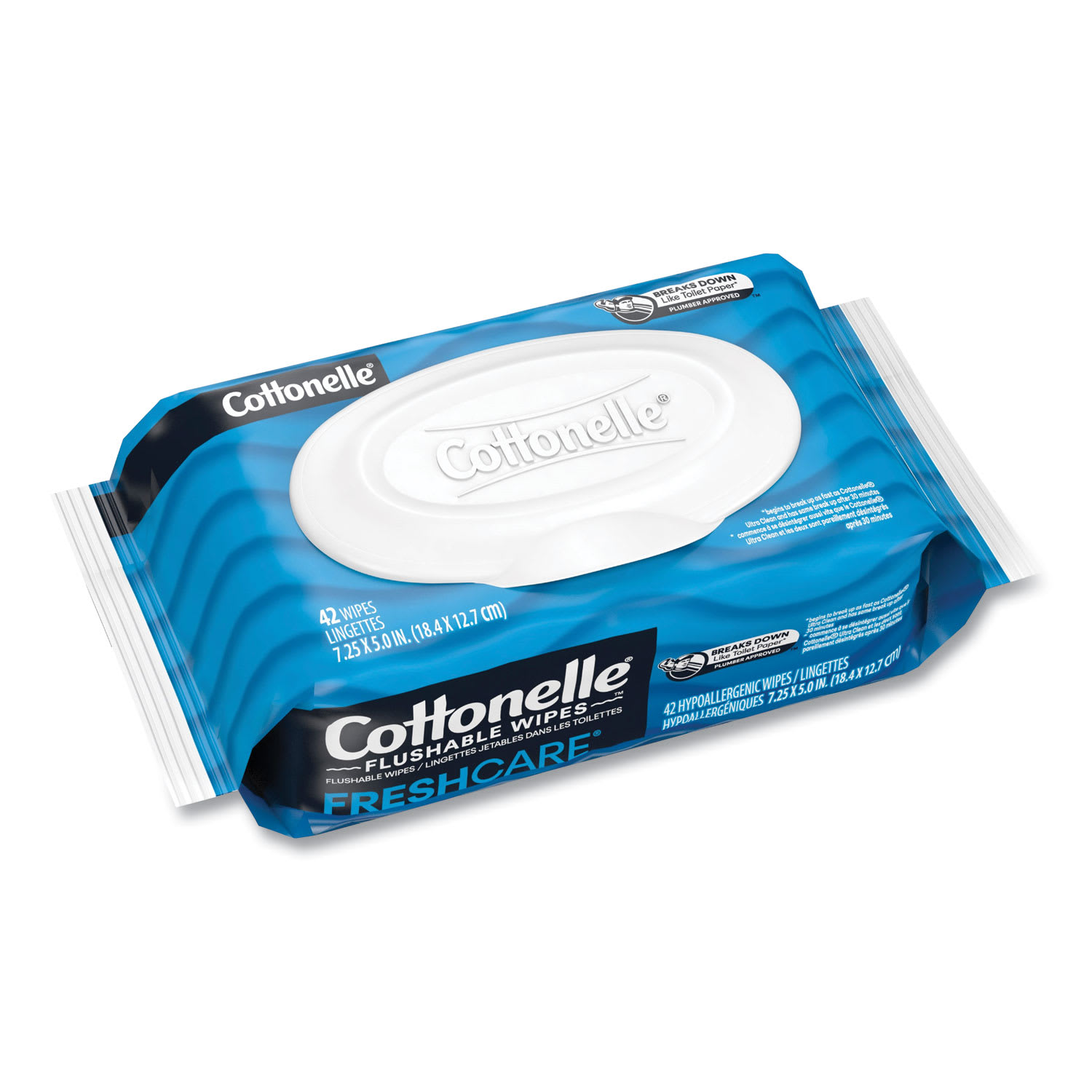Cottonelle Fresh Care Flushable Cleansing Cloths, 1-Ply, 3.75 x 5.5, White, 42/Pack, 12 Packs/Carton - Image 3