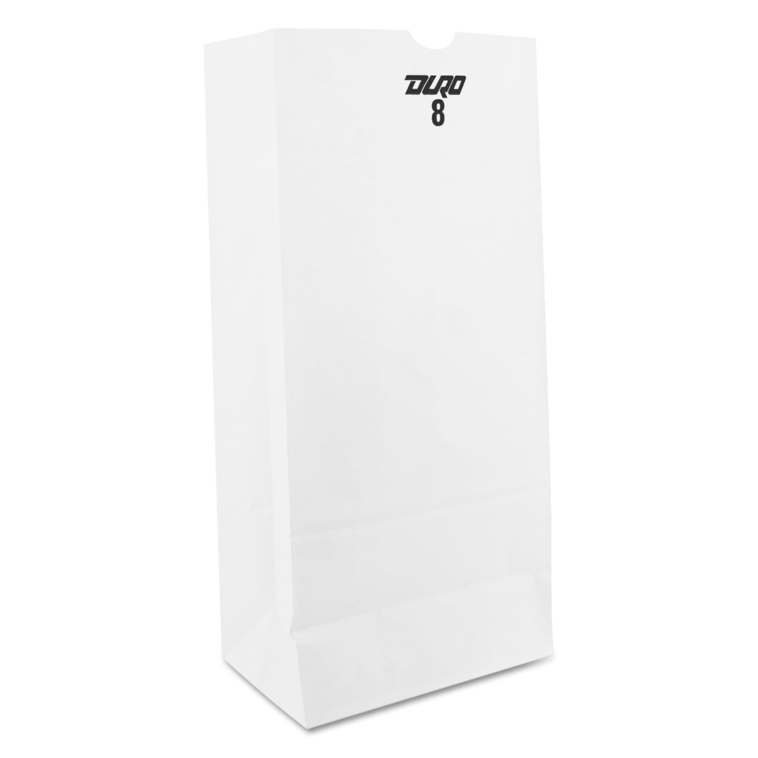 General #8 Paper Grocery Bags, 6 1/8inH x 4 1/6inW x 12 7/16inD, White, Pack Of 500 Bags