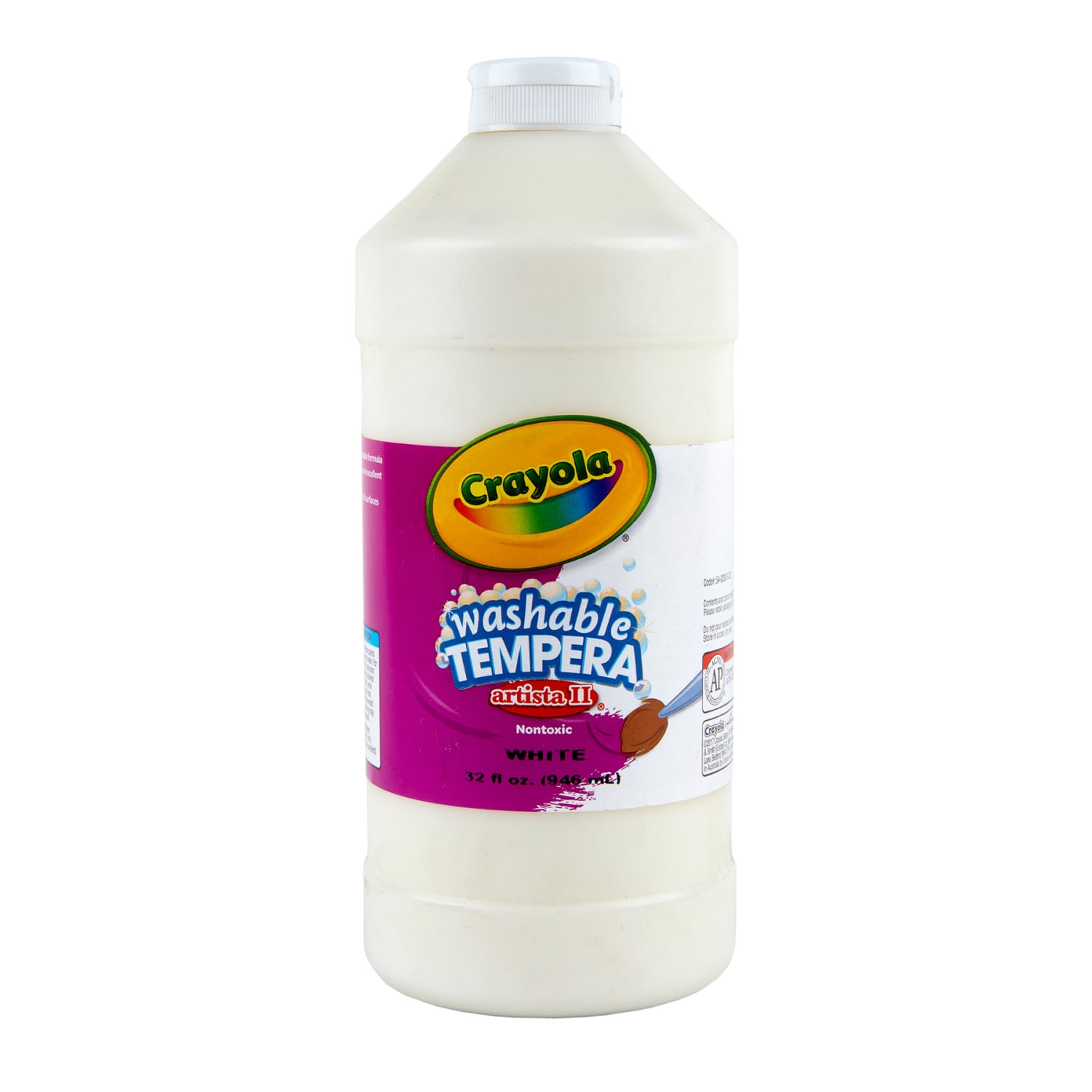 Crayola Artista II Washable Tempera Paint, 32 oz, White, Pack Of 3 - Image 3