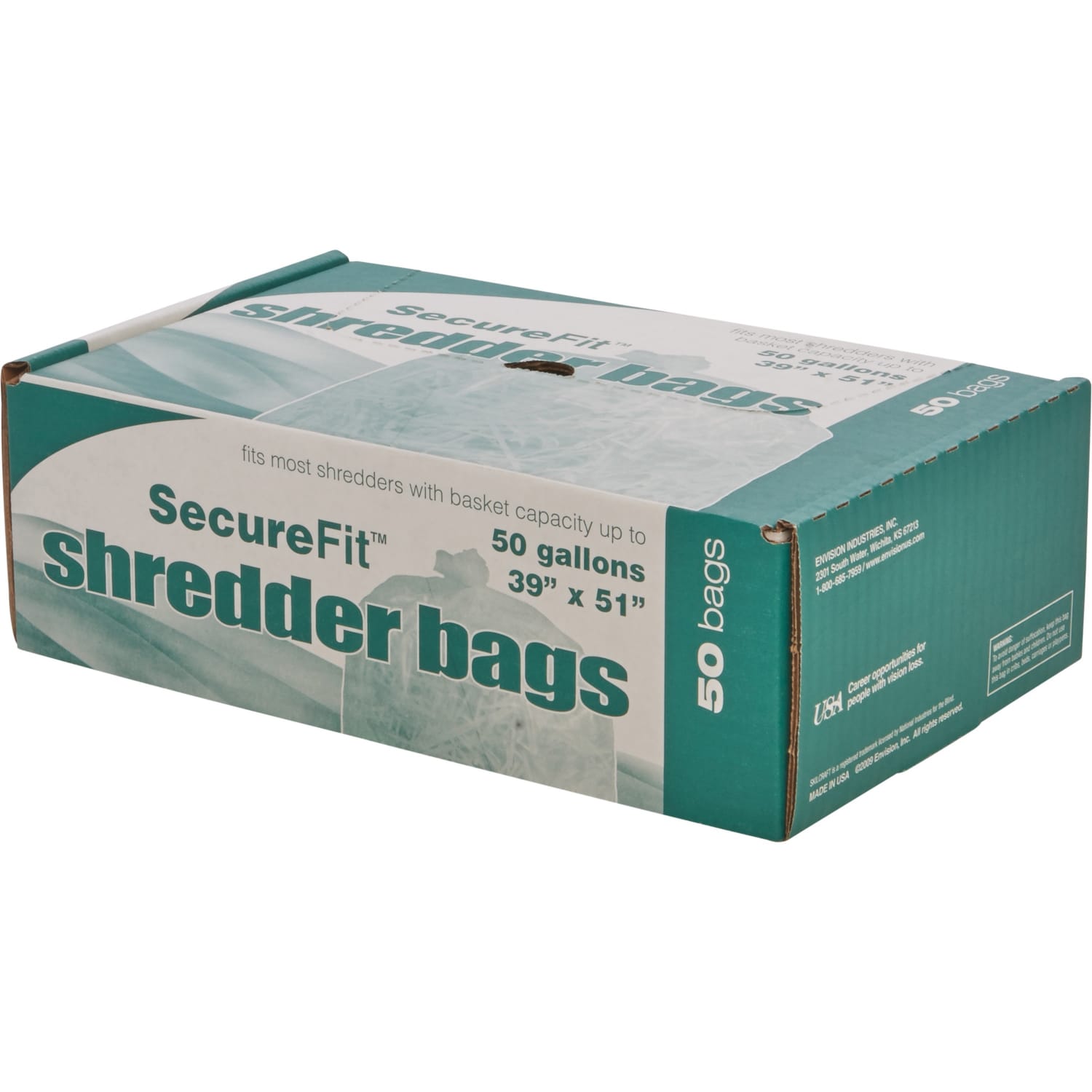 SKILCRAFT Shredder Bags, 39in x 51in, 50 Gallons, Clear, 25 Bags Per Roll, Set of 2 Rolls, (AbilityOne 8105-01-557-4976) - Image 6