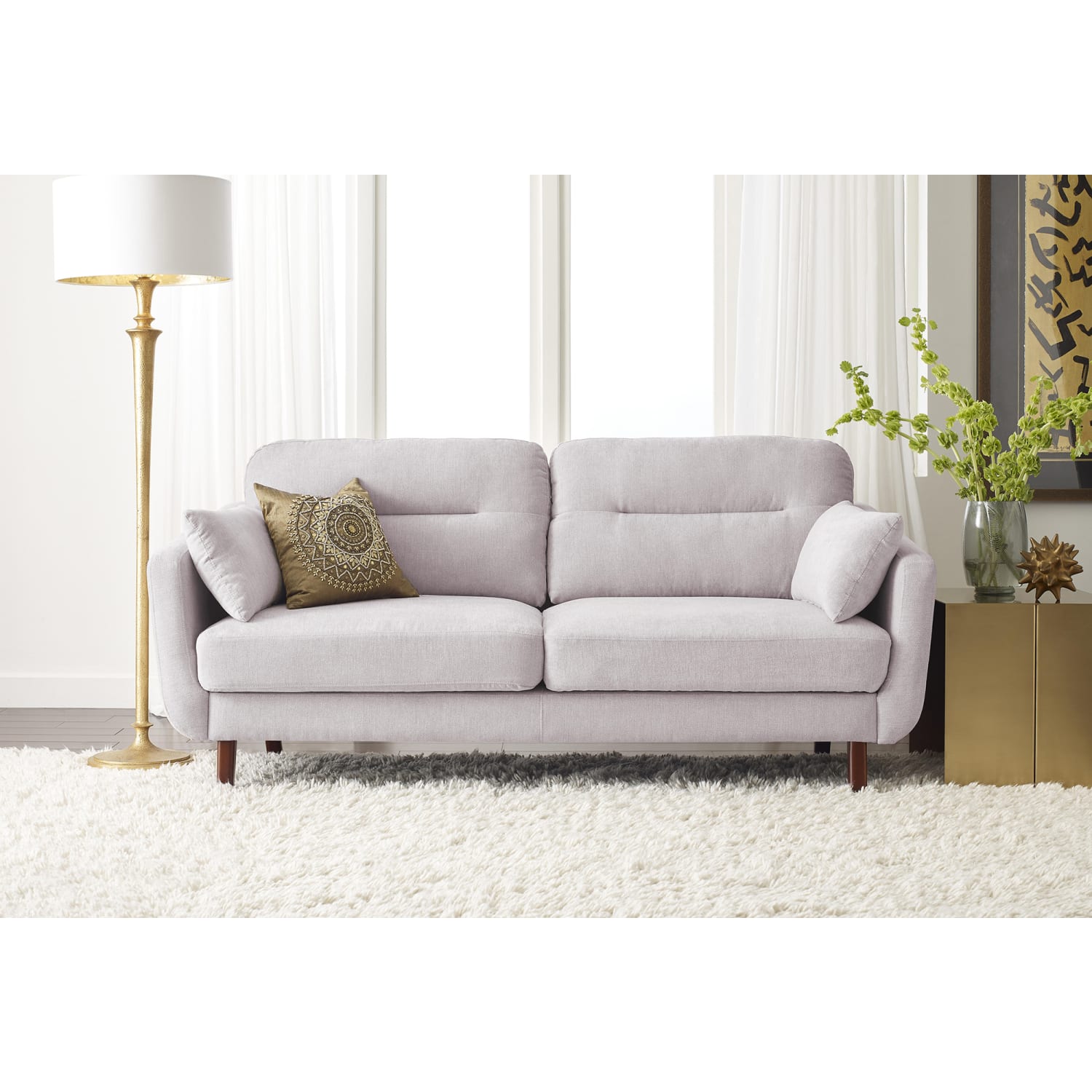 Serta® Sierra Collection Sofa, Ivory/Chestnut
