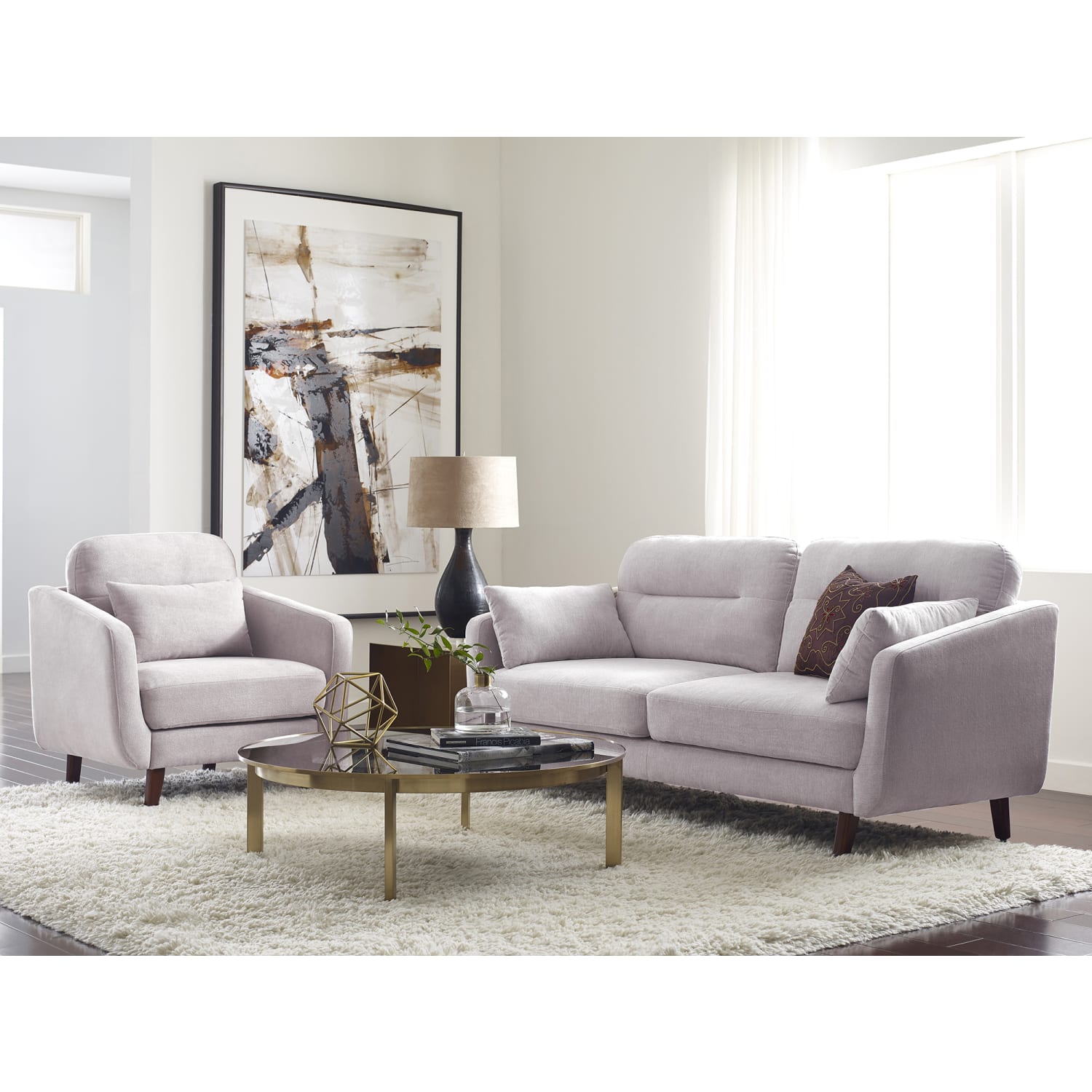Serta® Sierra Collection Sofa, Ivory/Chestnut - Image 4