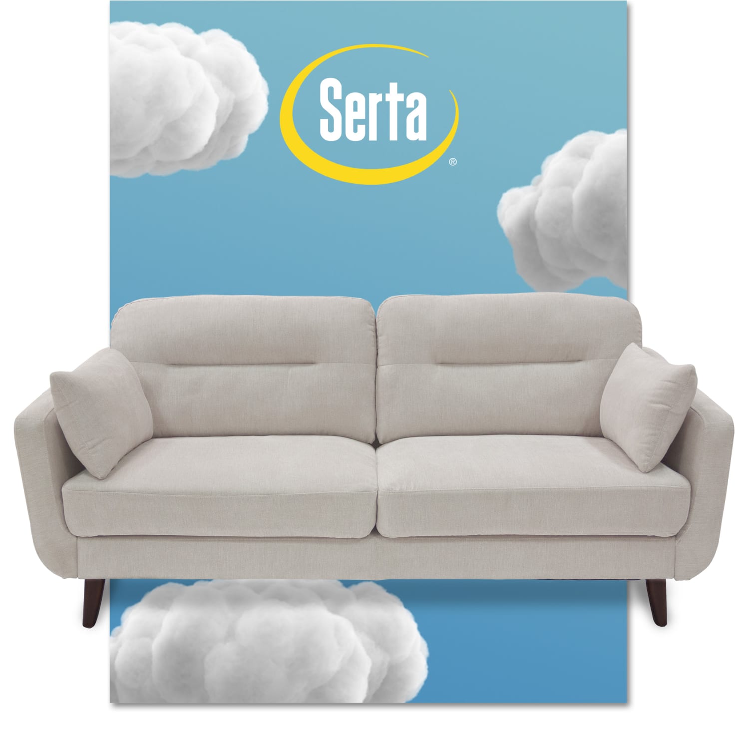 Serta® Sierra Collection Sofa, Ivory/Chestnut - Image 9