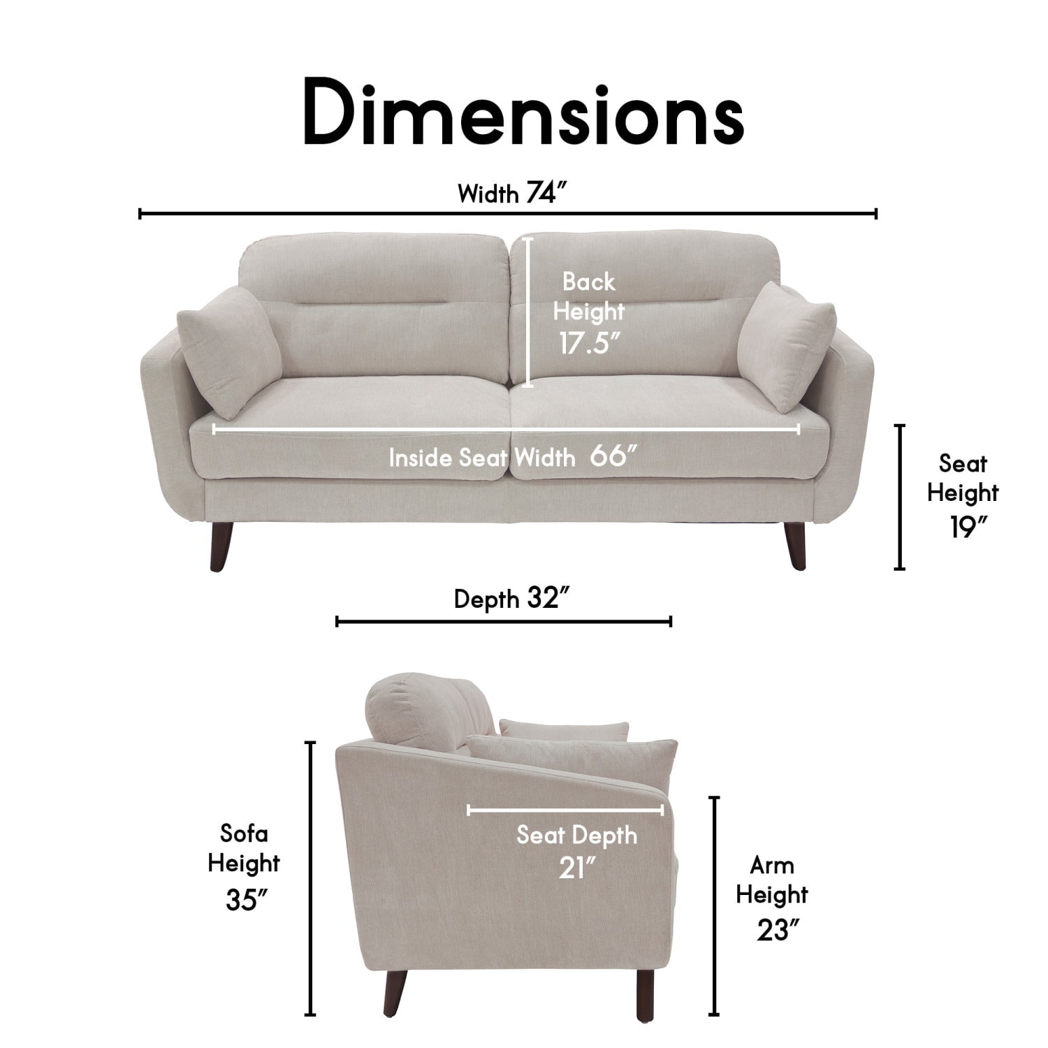 Serta® Sierra Collection Sofa, Ivory/Chestnut - Image 10