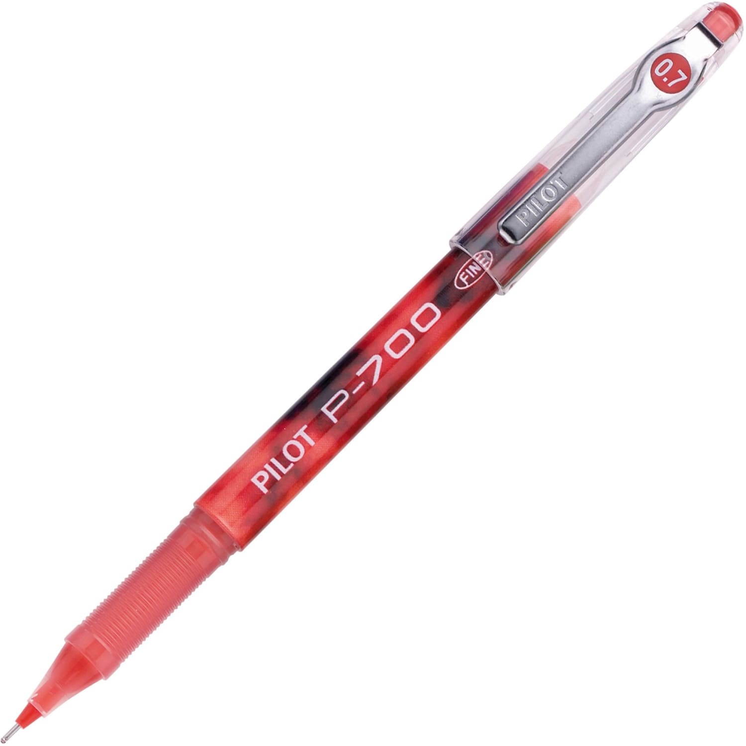 Pilot Gel Ink Rollerball Pens, P-700, Fine Point, 0.7 mm, Red Barrel, Red Ink, Pack Of 12 Pens - Image 4