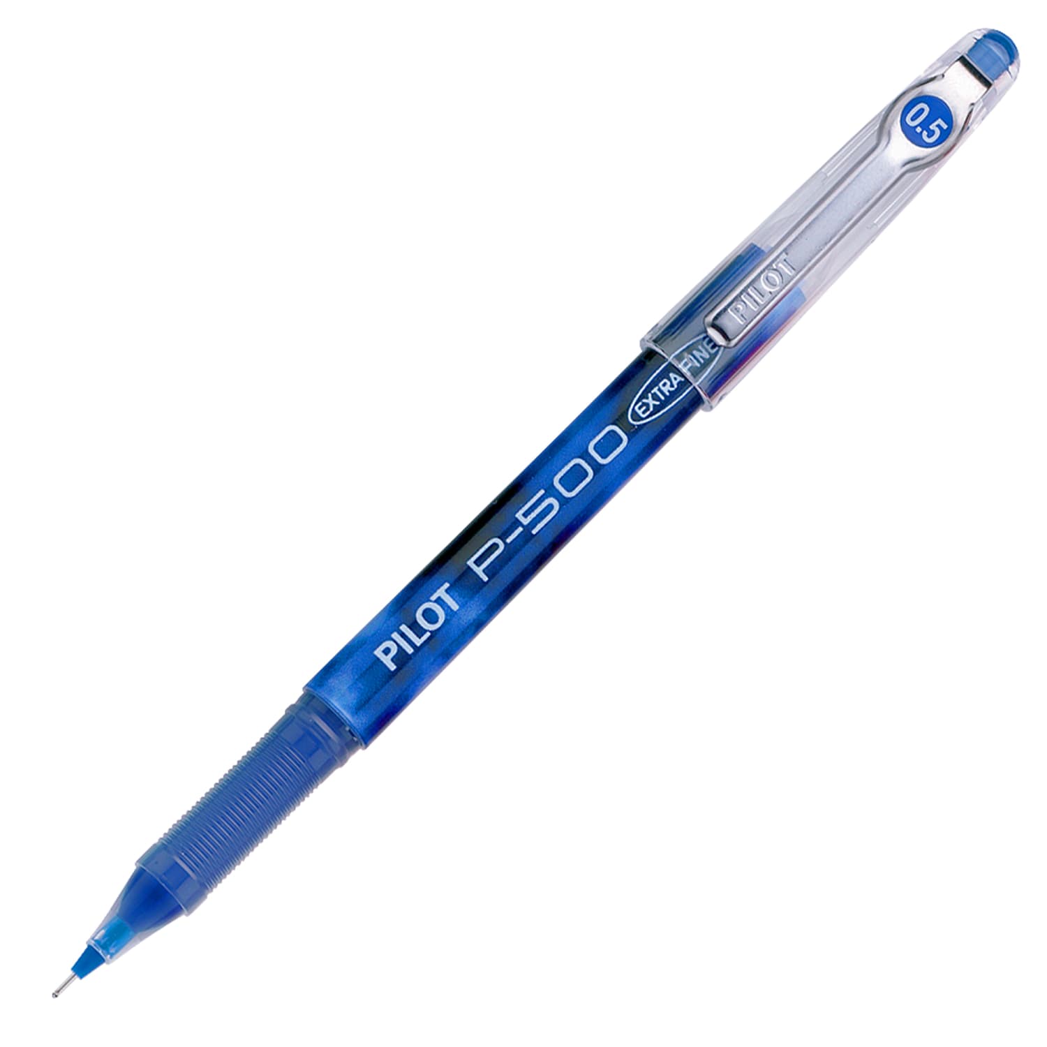 Pilot Gel Ink Rollerball Pens, P-500, Extra-Fine Point, 0.5 mm, Blue Barrel, Blue Ink, Pack Of 12 Pens - Image 3