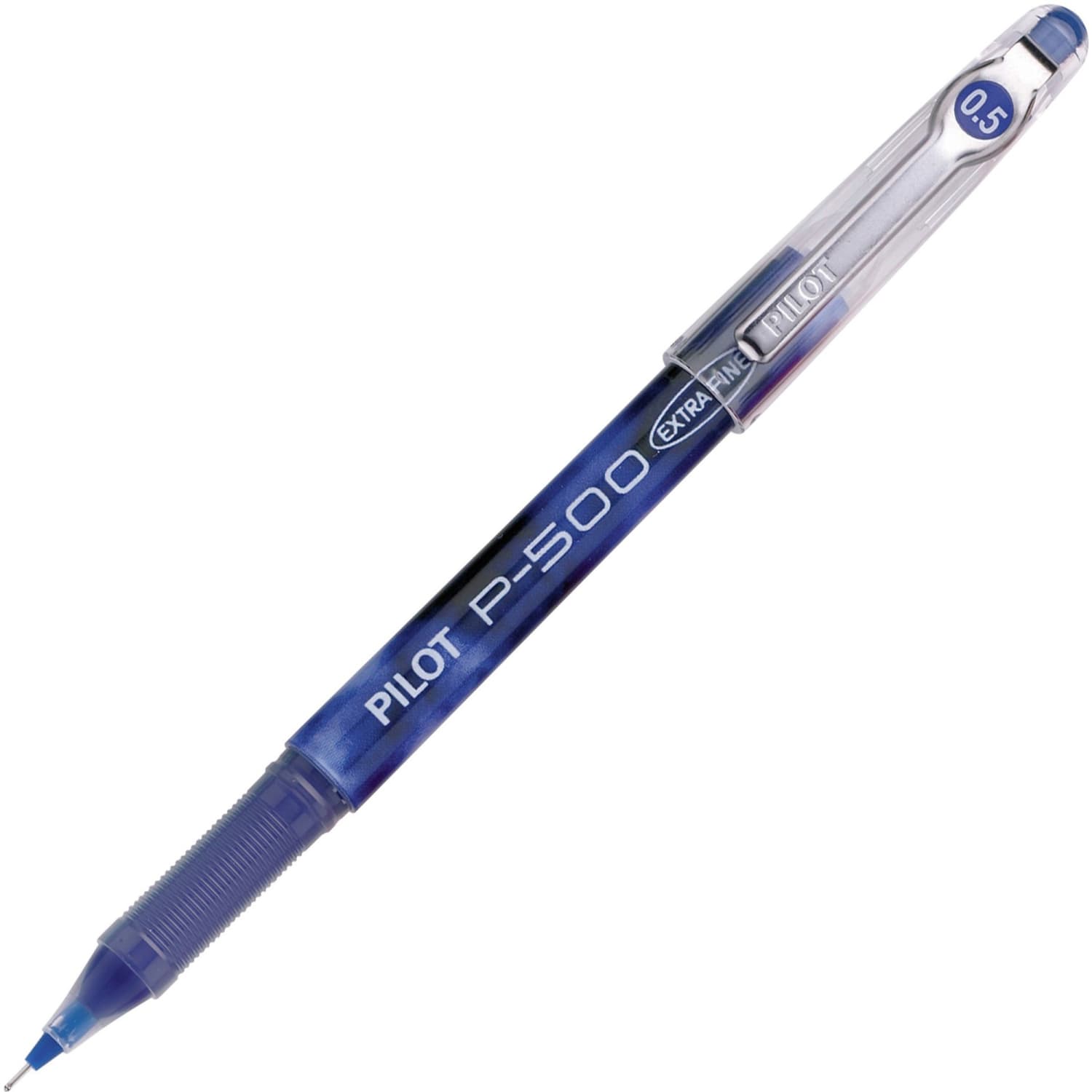 Pilot Gel Ink Rollerball Pens, P-500, Extra-Fine Point, 0.5 mm, Blue Barrel, Blue Ink, Pack Of 12 Pens - Image 4