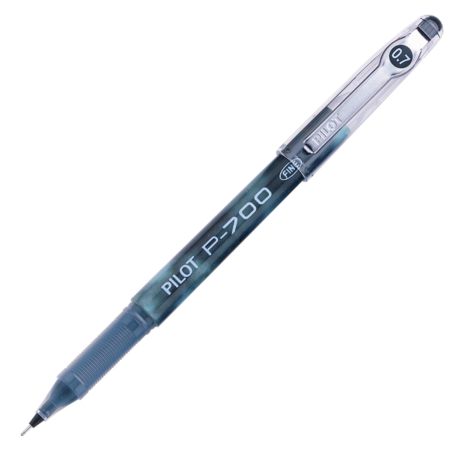 Pilot Gel Ink Rollerball Pens, P-700, Fine Point, 0.7 mm, Black Barrel, Black Ink, Pack Of 12 Pens - Image 3