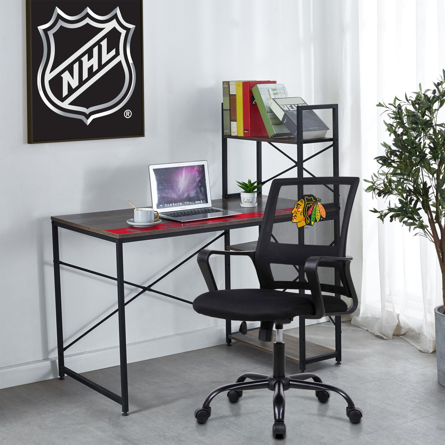 Imperial NHL Mesh Mid-Back Task Chair, Chicago Blackhawks - Image 6